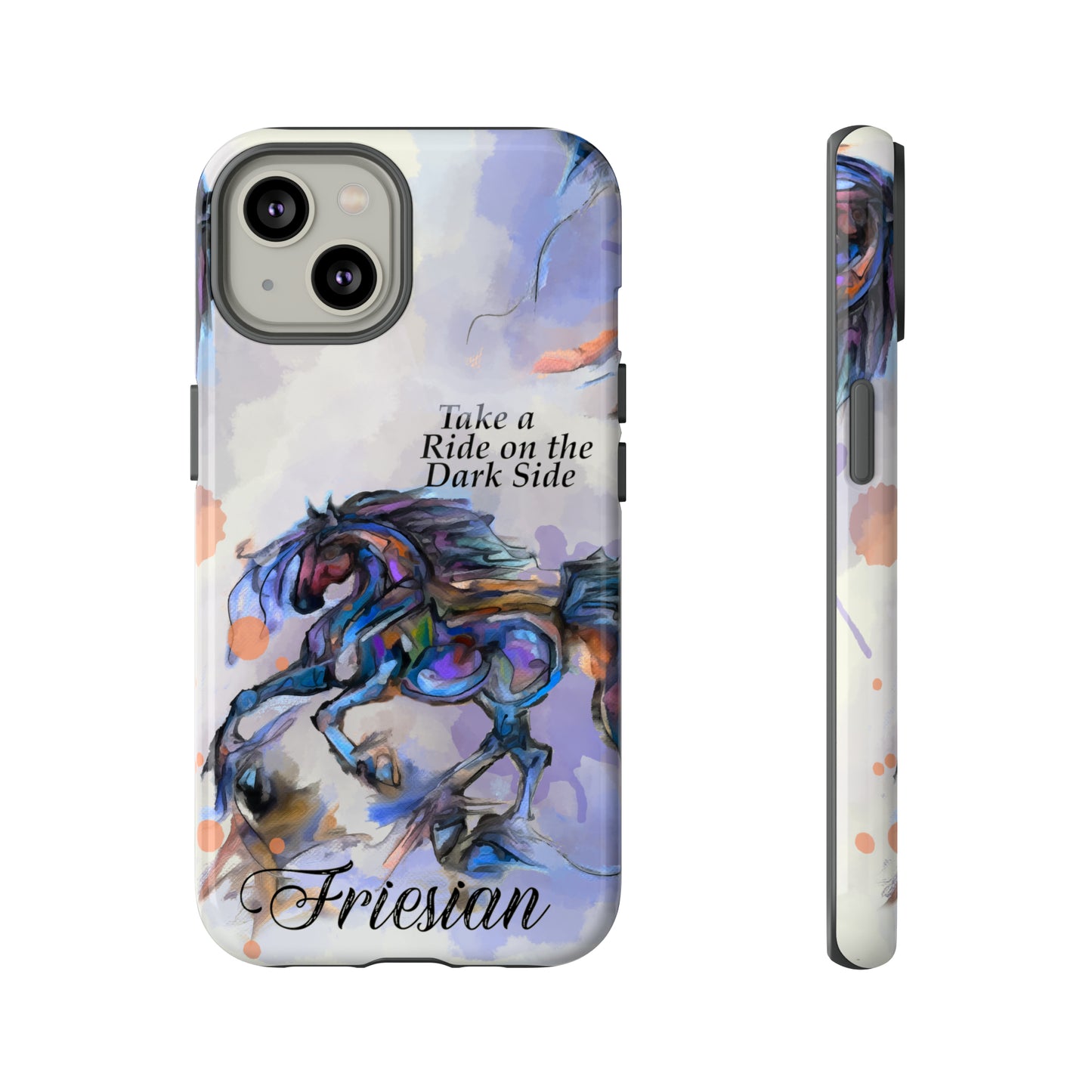 Friesian Artwork Watercolor Horse .Horse Lover Gift Study Tough Case Phone Case.