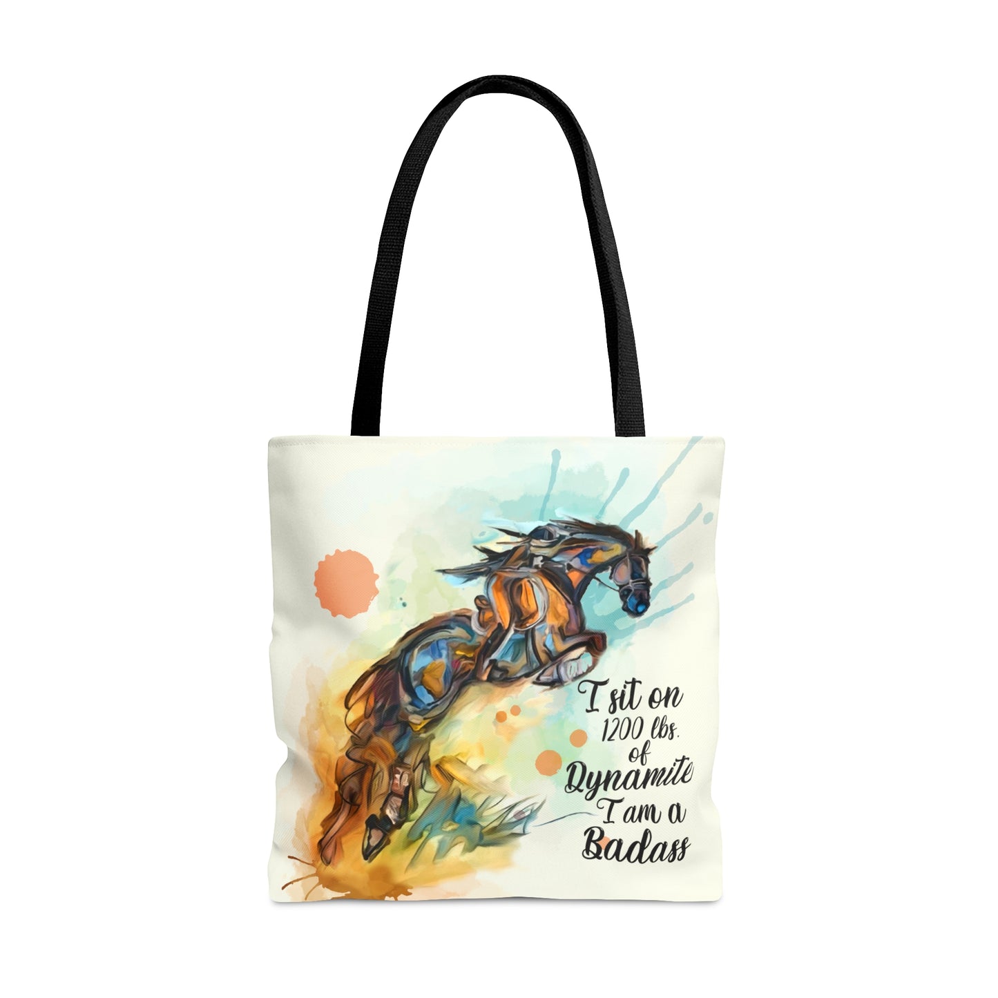 Jumping Horse Watercolor Horse Artistic Tote Bag (AOP)