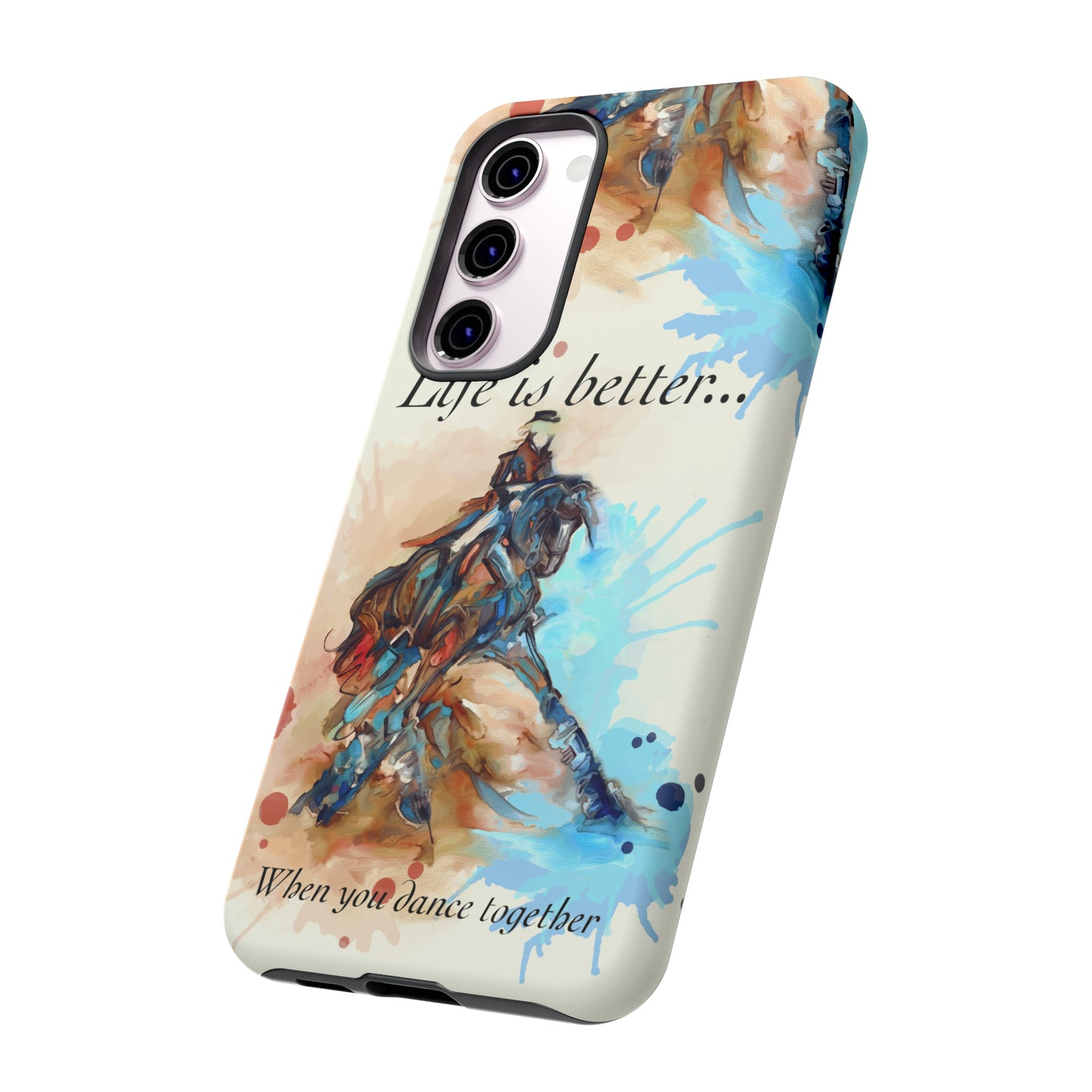 A Dressage Half Pass Artwork Watercolor Horse .Horse Lover Gift Study Tough Case Phone Case.