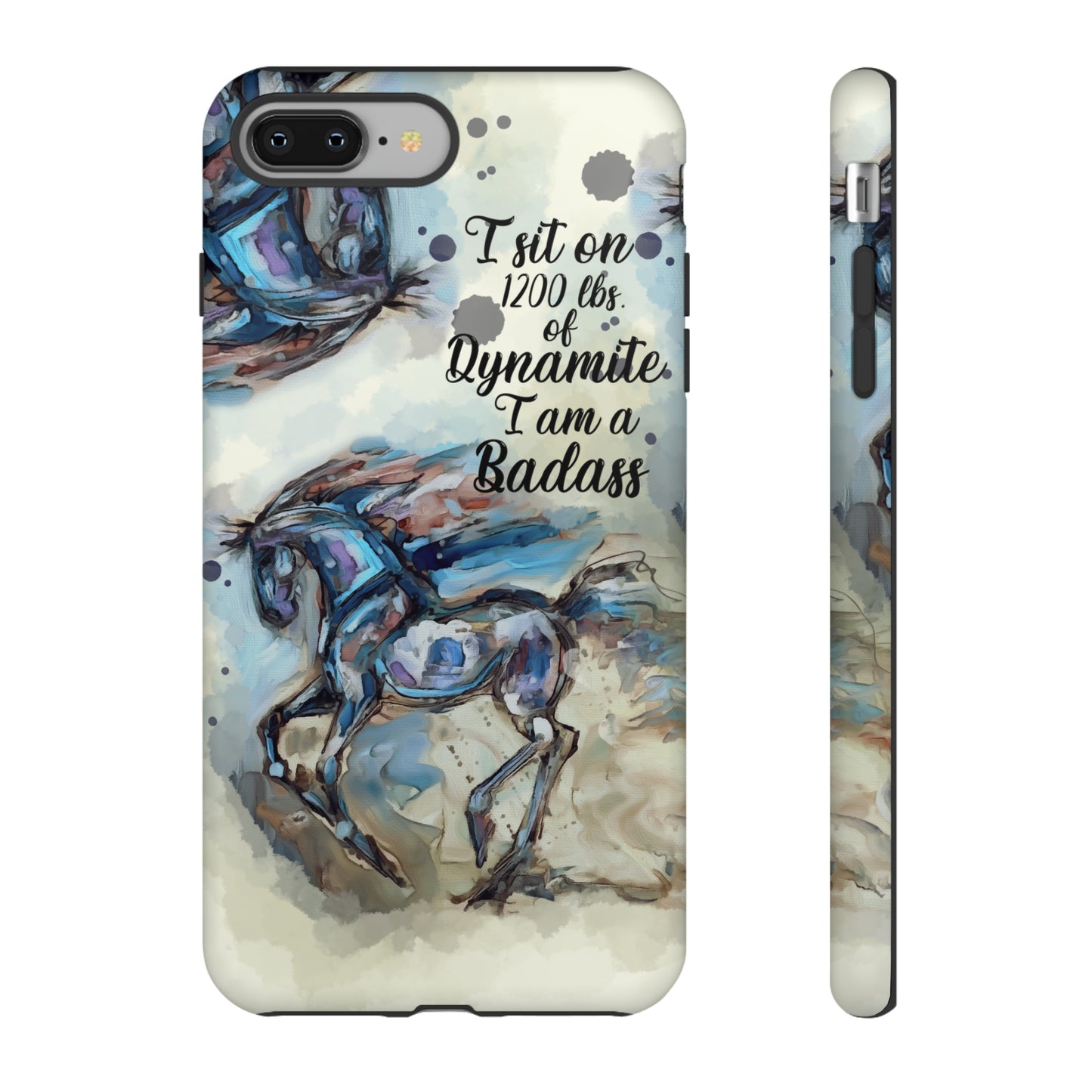 Swearing Equestrian Art .Watercolor Horse Horse Lover Gift Study Tough Case Phone Case.