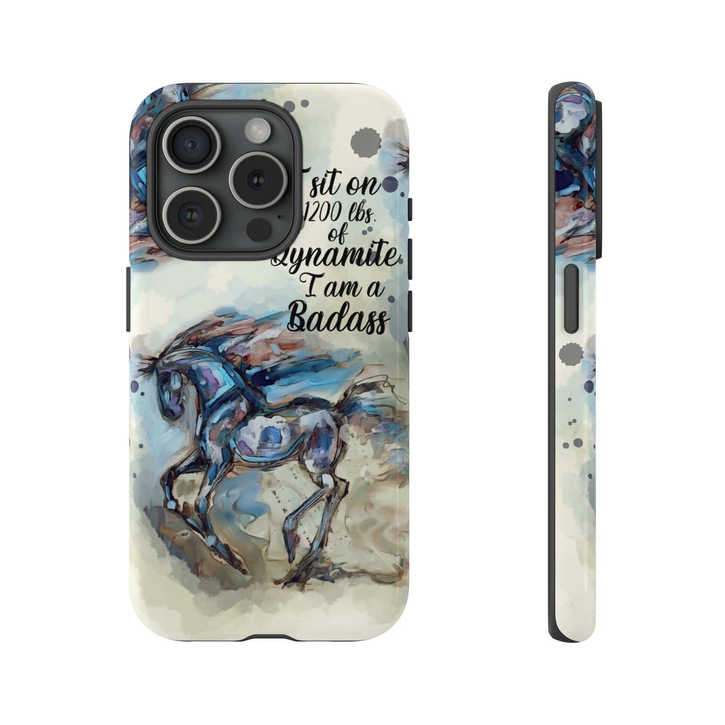 Swearing Equestrian Art .Watercolor Horse Horse Lover Gift Study Tough Case Phone Case.