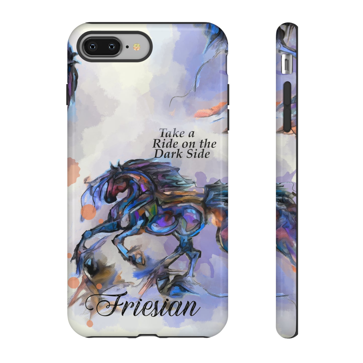 Friesian Artwork Watercolor Horse .Horse Lover Gift Study Tough Case Phone Case.