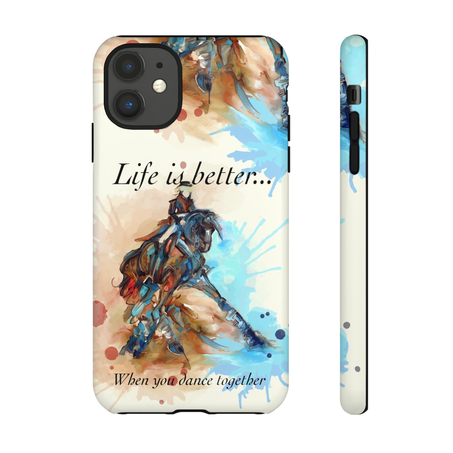 A Dressage Half Pass Artwork Watercolor Horse .Horse Lover Gift Study Tough Case Phone Case.