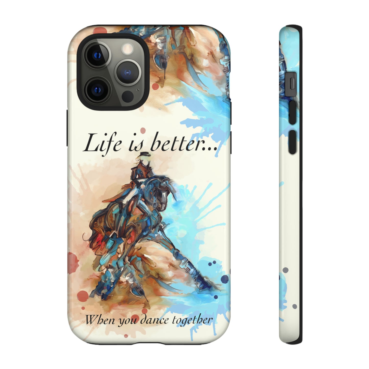 A Dressage Half Pass Artwork Watercolor Horse .Horse Lover Gift Study Tough Case Phone Case.