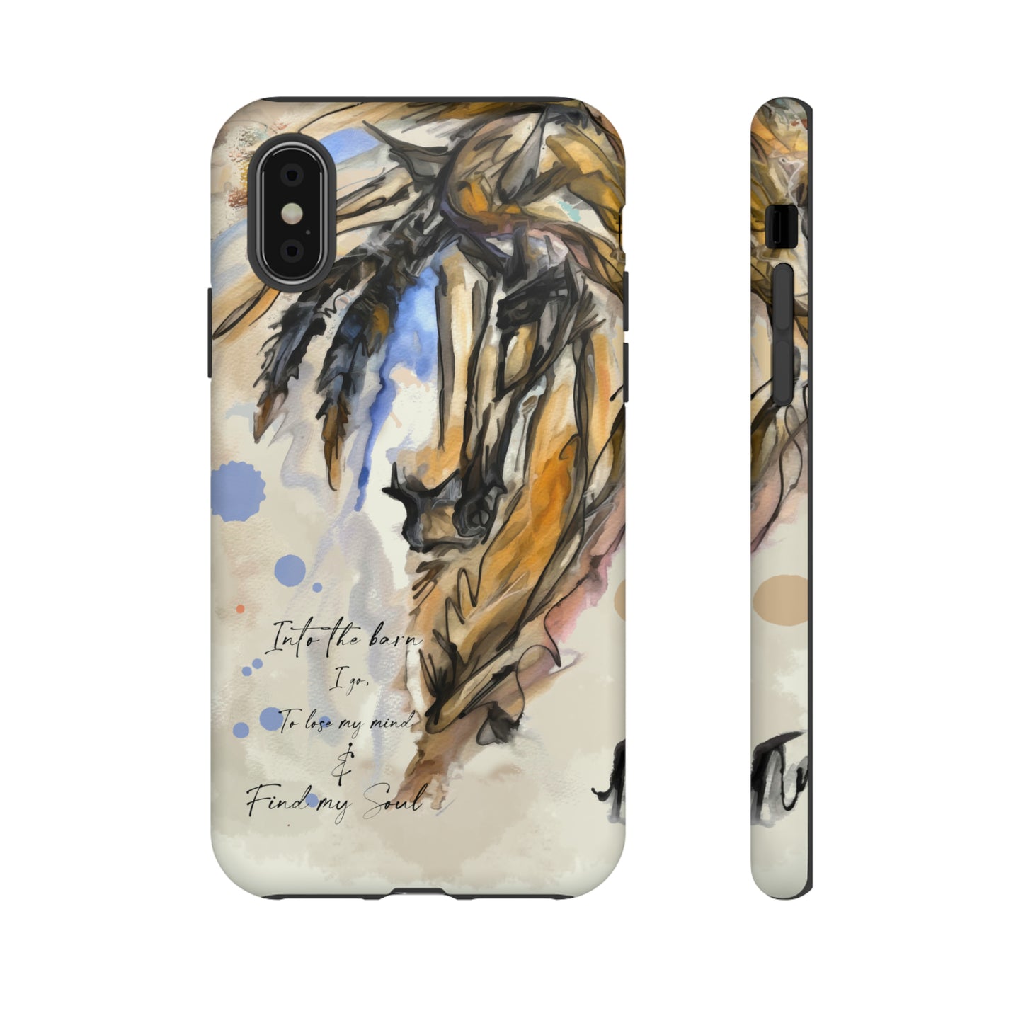 Inspirational  Watercolor Horse Horse Lover Gift Study Tough Case Phone Case.