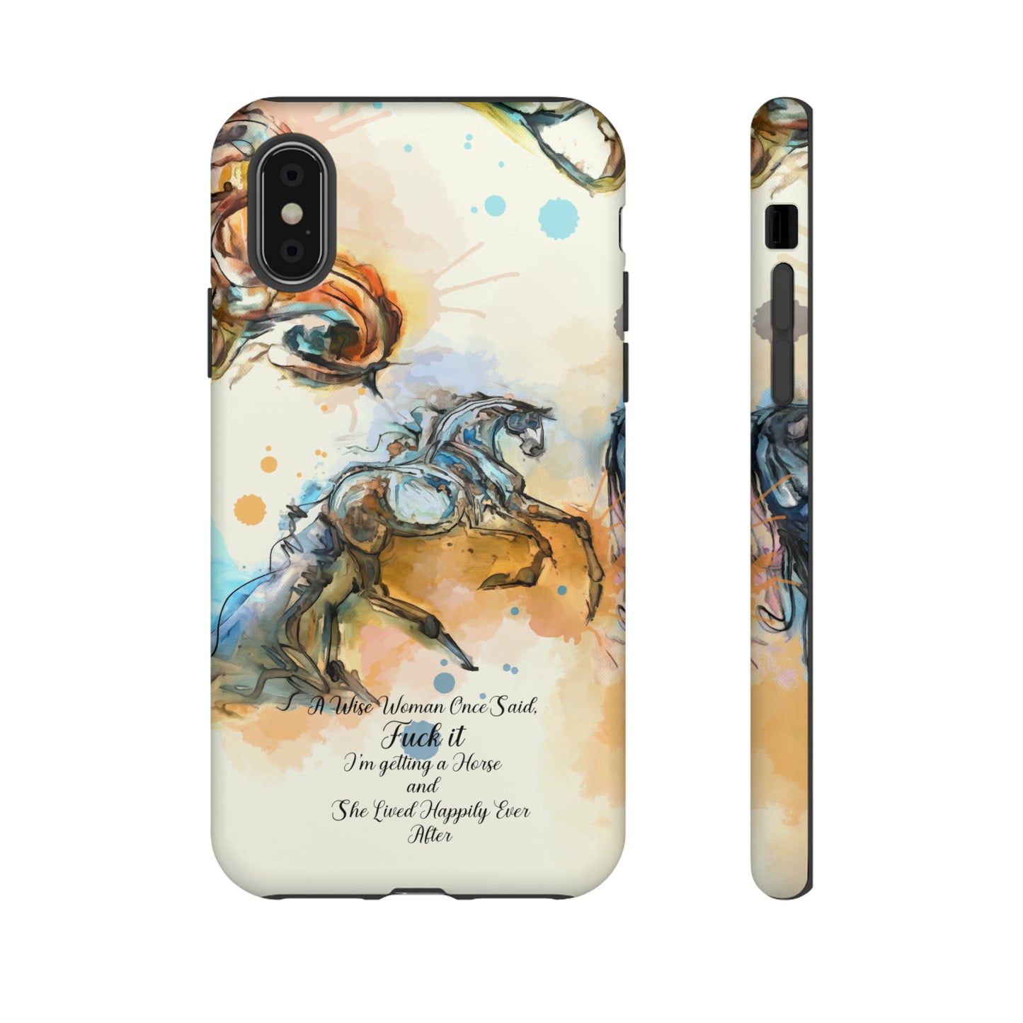 Swearing Watercolor Horse Horse Lover Gift Study Tough Case Phone Case.