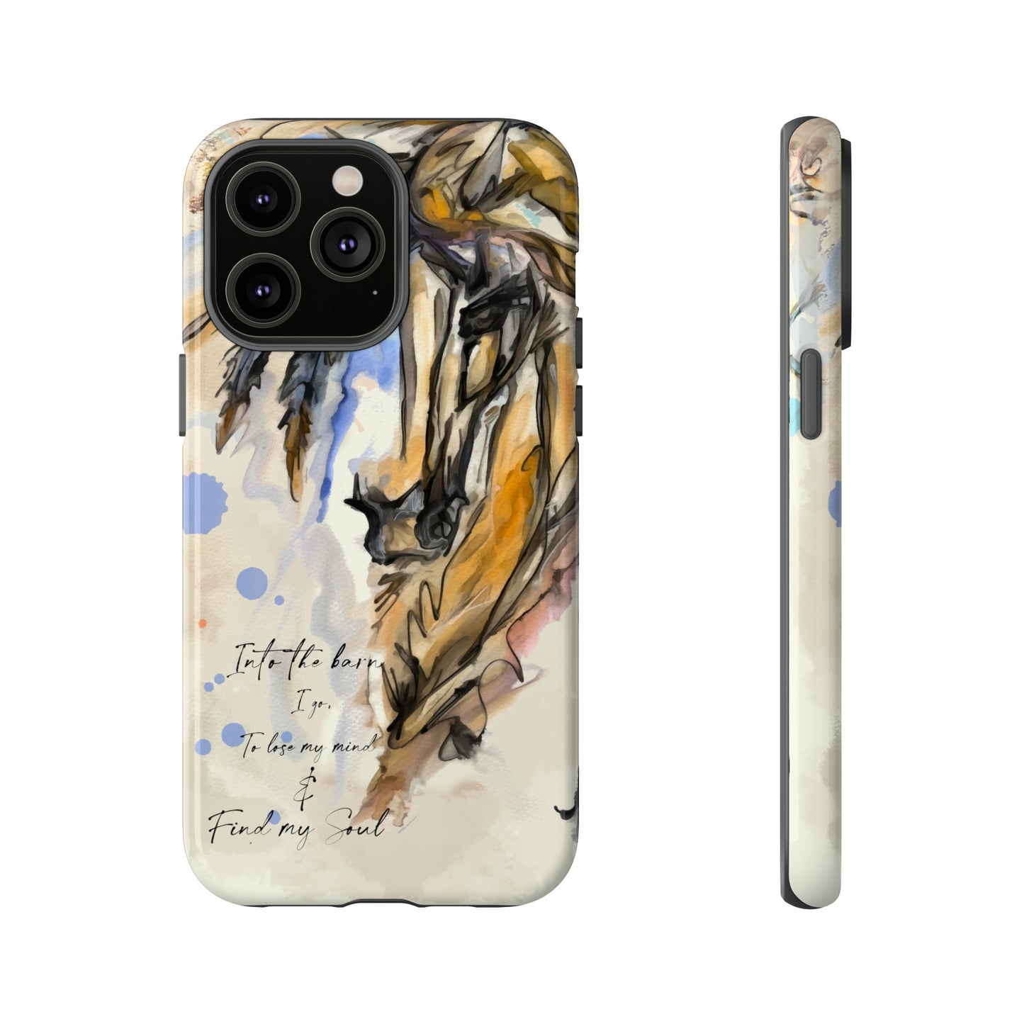 Inspirational  Watercolor Horse Horse Lover Gift Study Tough Case Phone Case.