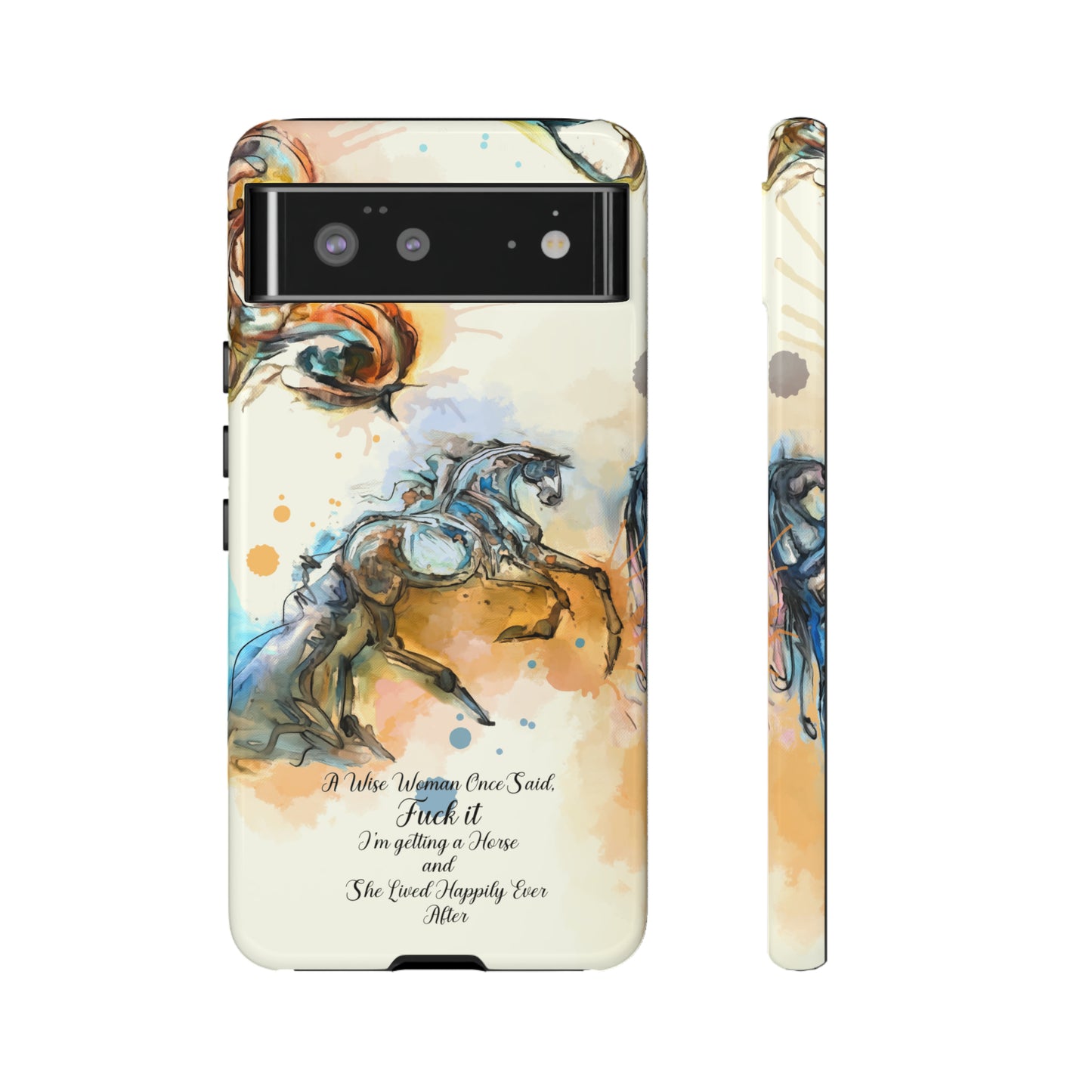 Swearing Watercolor Horse Horse Lover Gift Study Tough Case Phone Case.