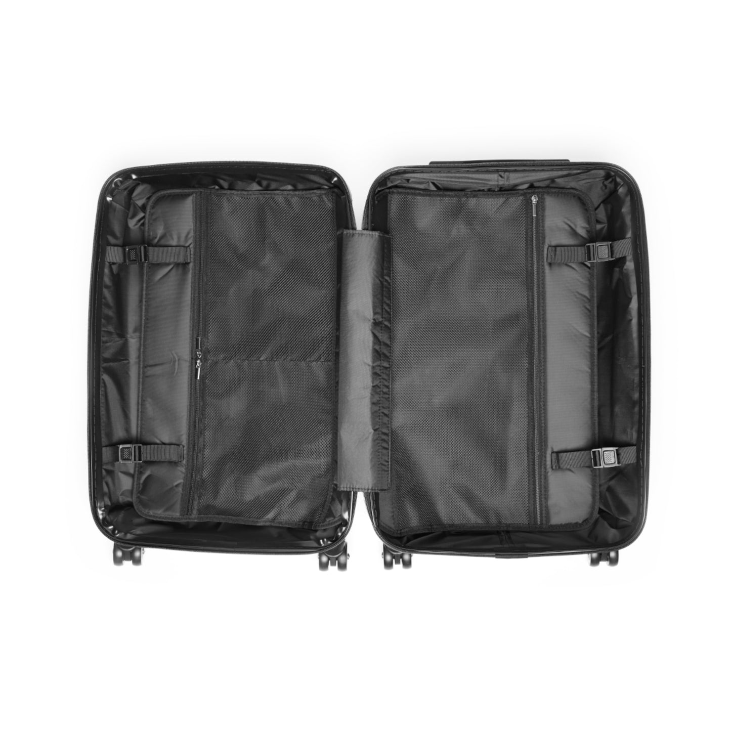 Black Equestrian Reins Pattern Suitcase