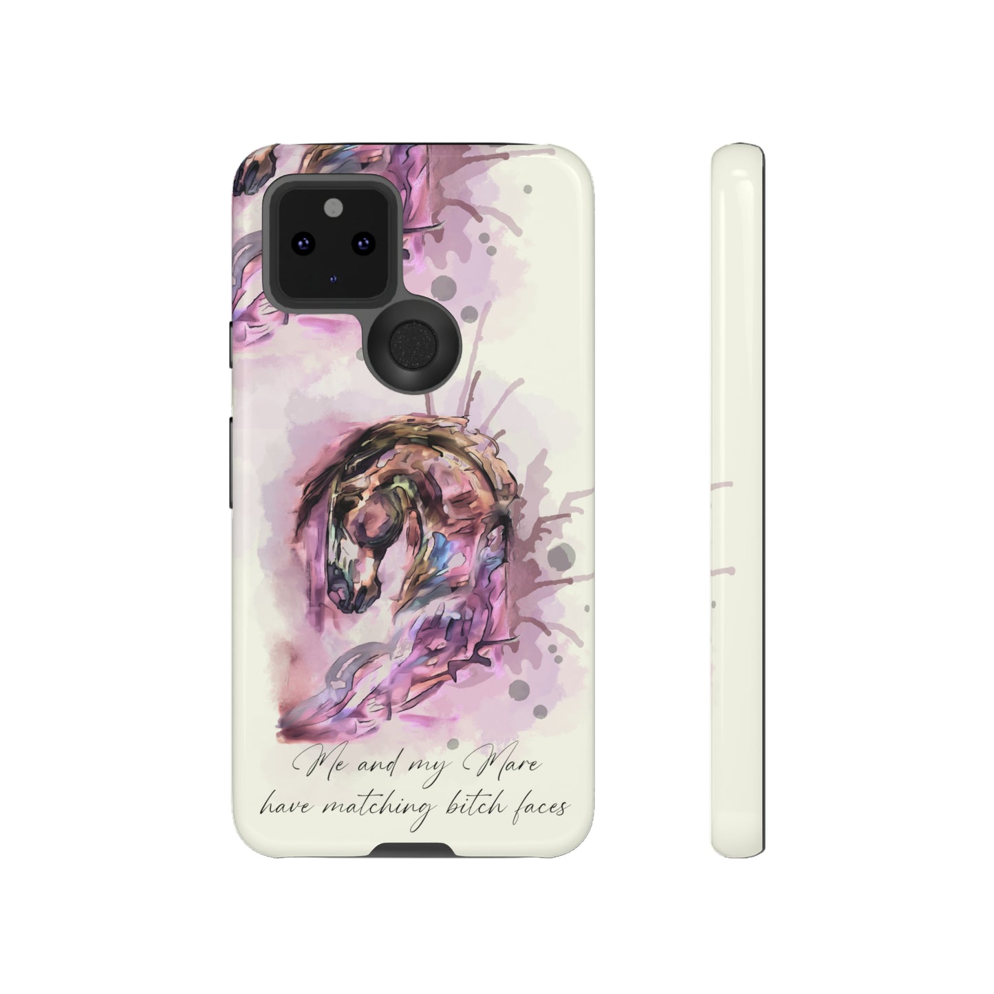 Swearing Mare Watercolor Horse .Horse Lover Gift Study Tough Case Phone Case.