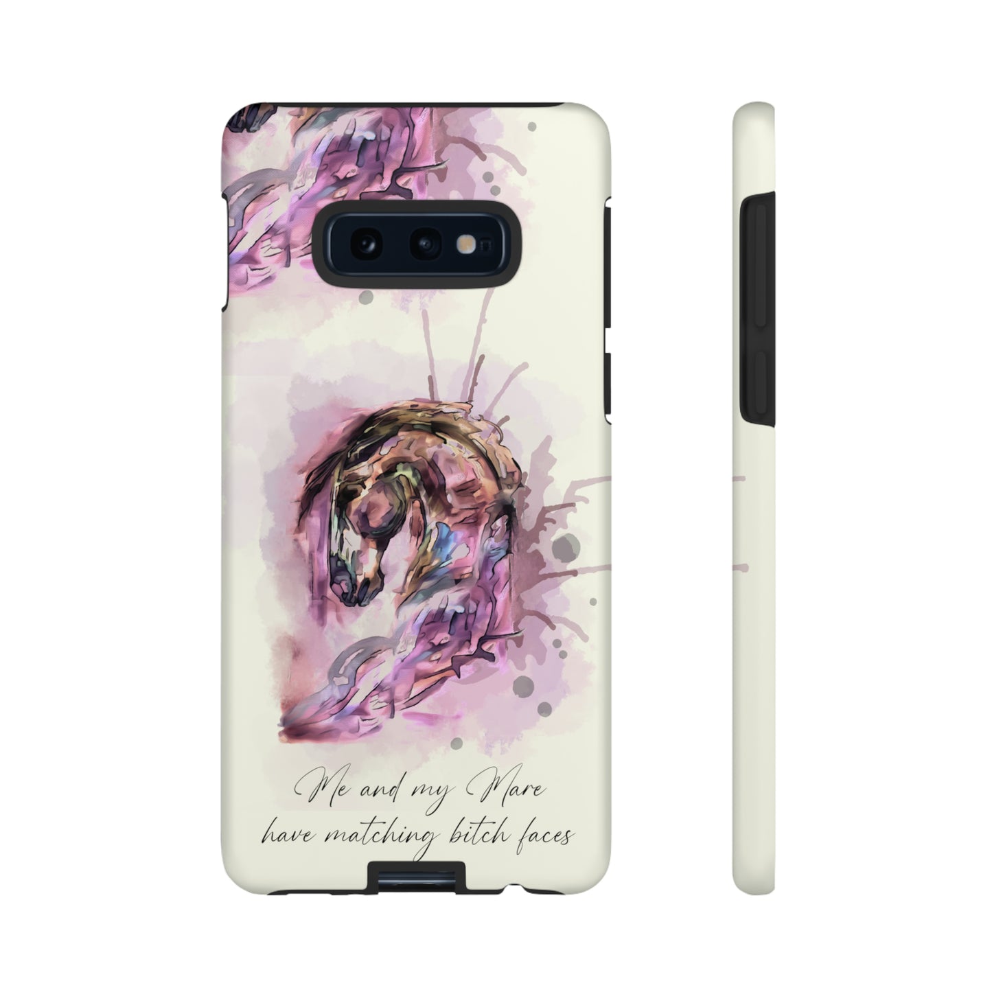 Swearing Mare Watercolor Horse .Horse Lover Gift Study Tough Case Phone Case.