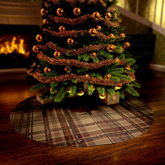 Farm House Equestrian Plaid Round Tree Skirt
