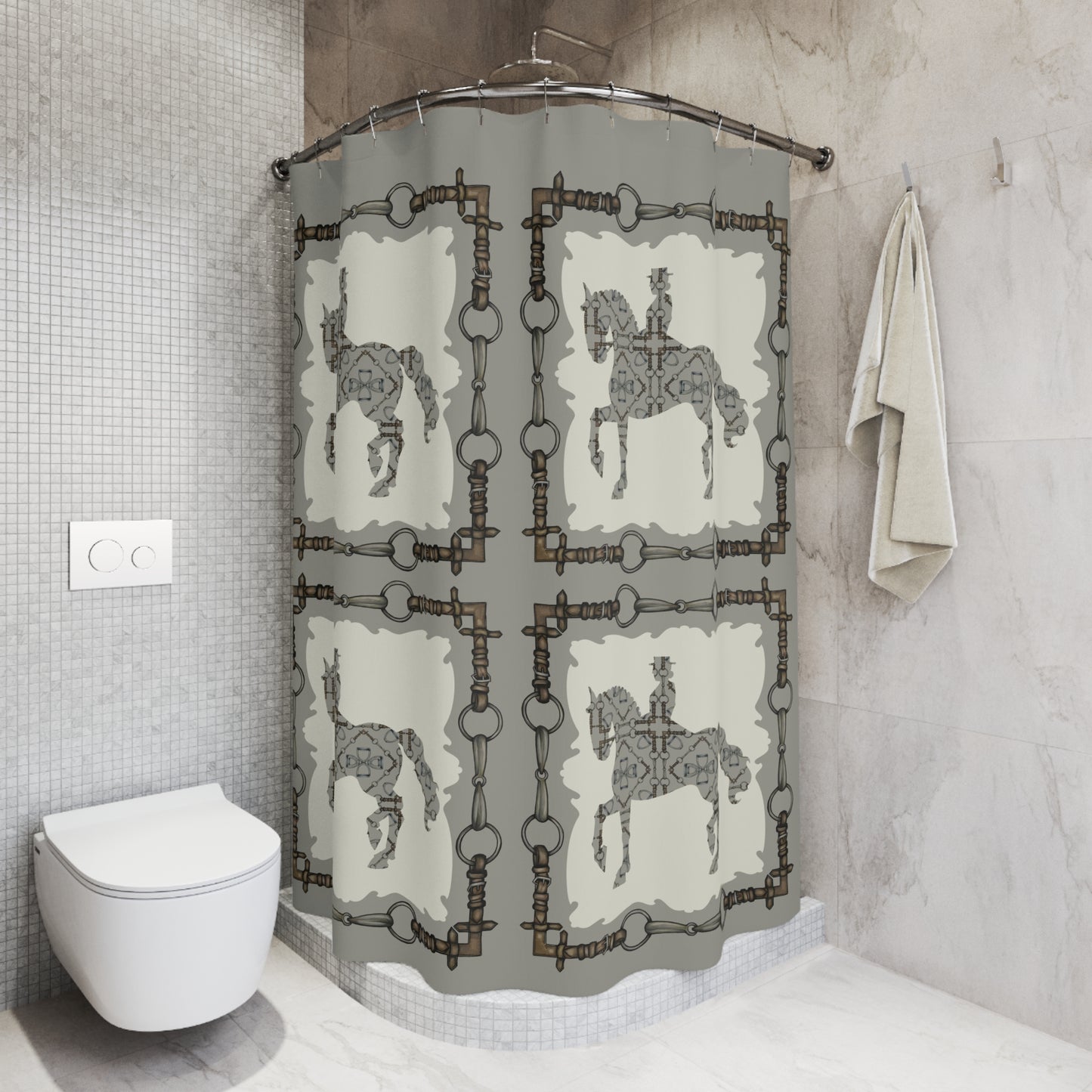 Bit Motif Polyester Shower Curtain My original Art Work Printed on a shower Curtain