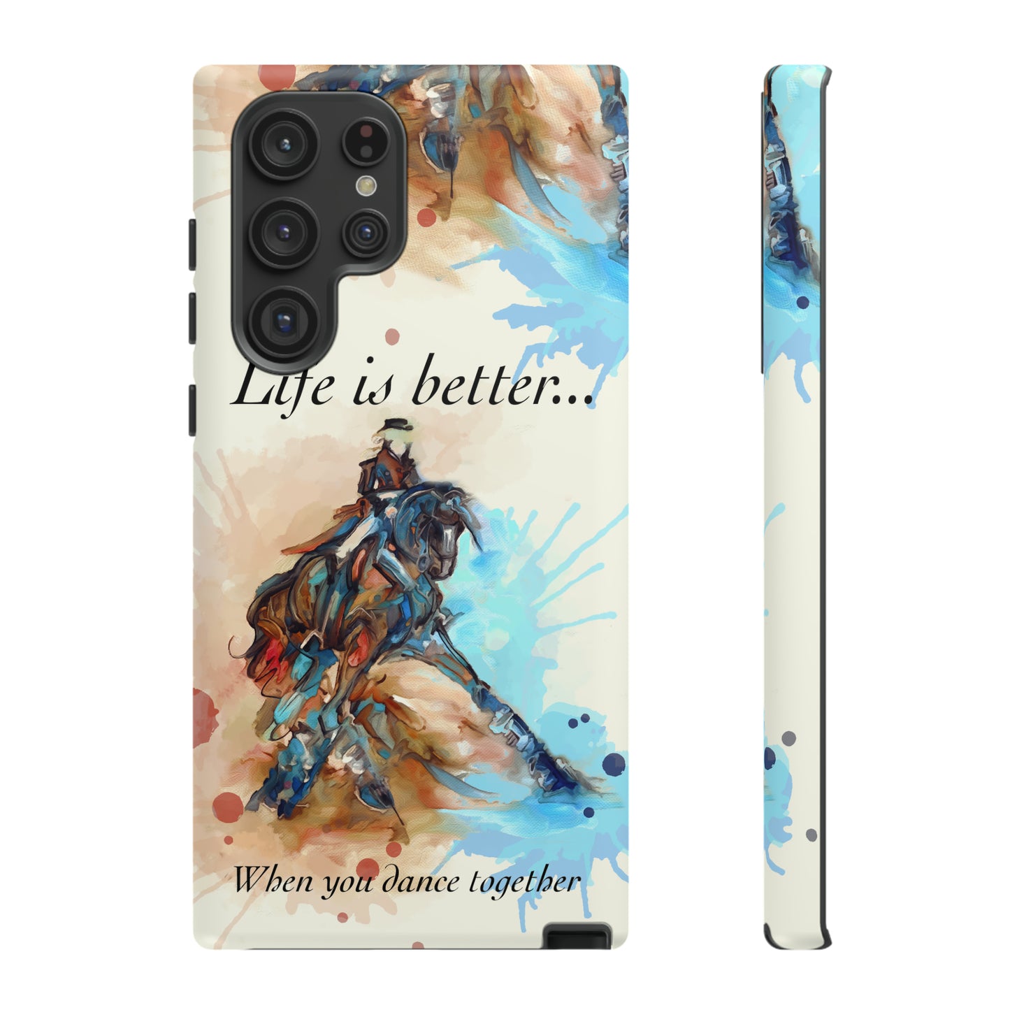 A Dressage Half Pass Artwork Watercolor Horse .Horse Lover Gift Study Tough Case Phone Case.