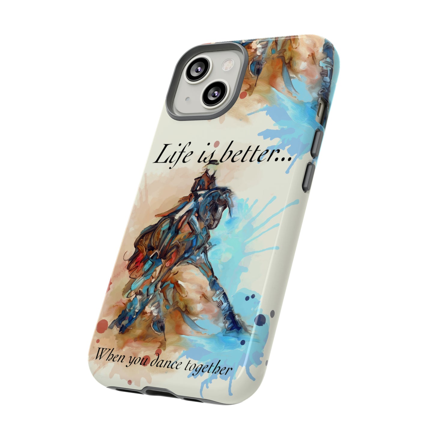 A Dressage Half Pass Artwork Watercolor Horse .Horse Lover Gift Study Tough Case Phone Case.