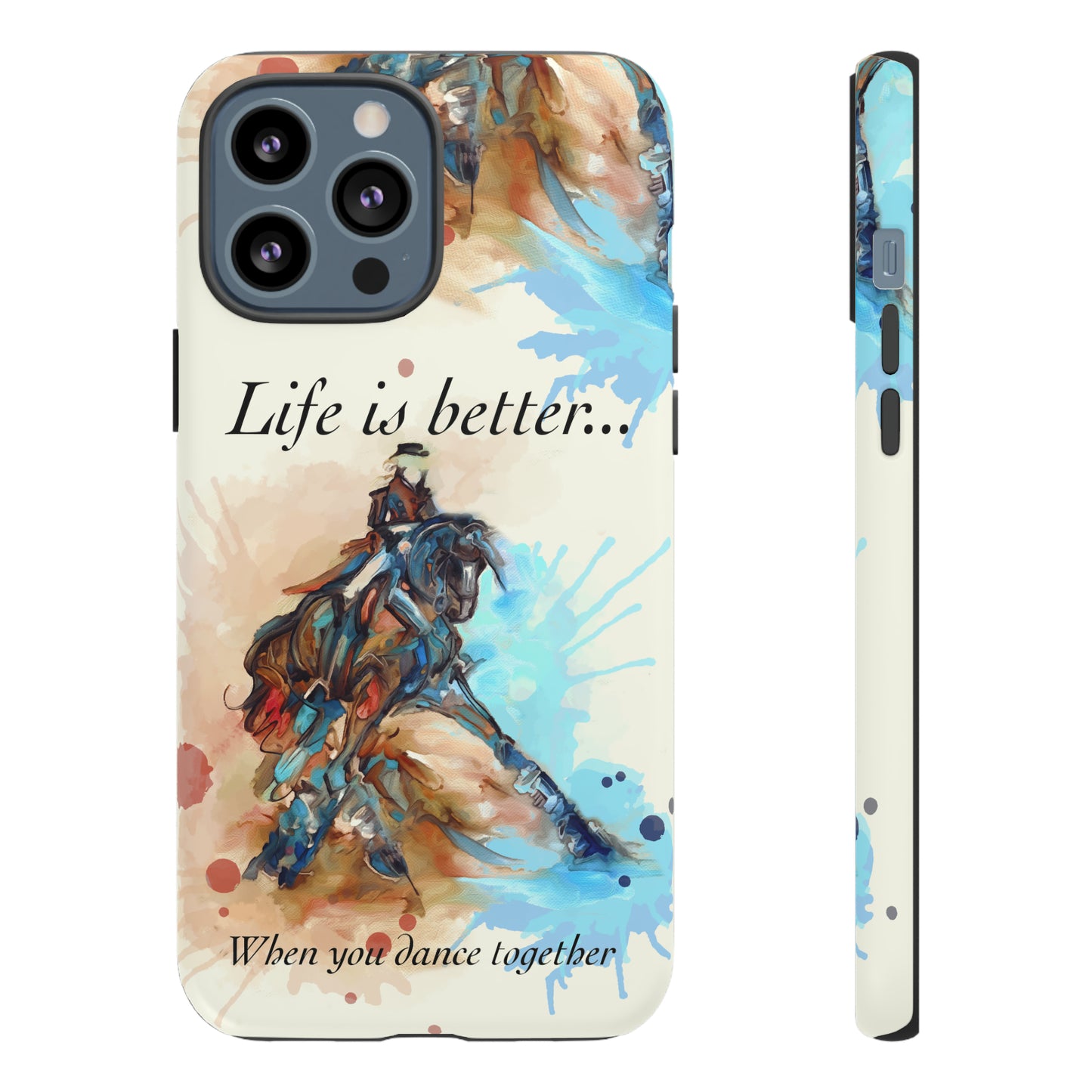 A Dressage Half Pass Artwork Watercolor Horse .Horse Lover Gift Study Tough Case Phone Case.