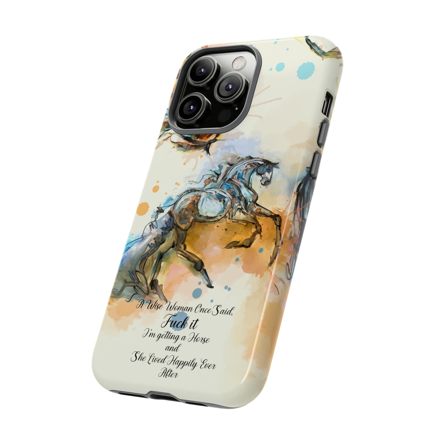 Swearing Watercolor Horse Horse Lover Gift Study Tough Case Phone Case.