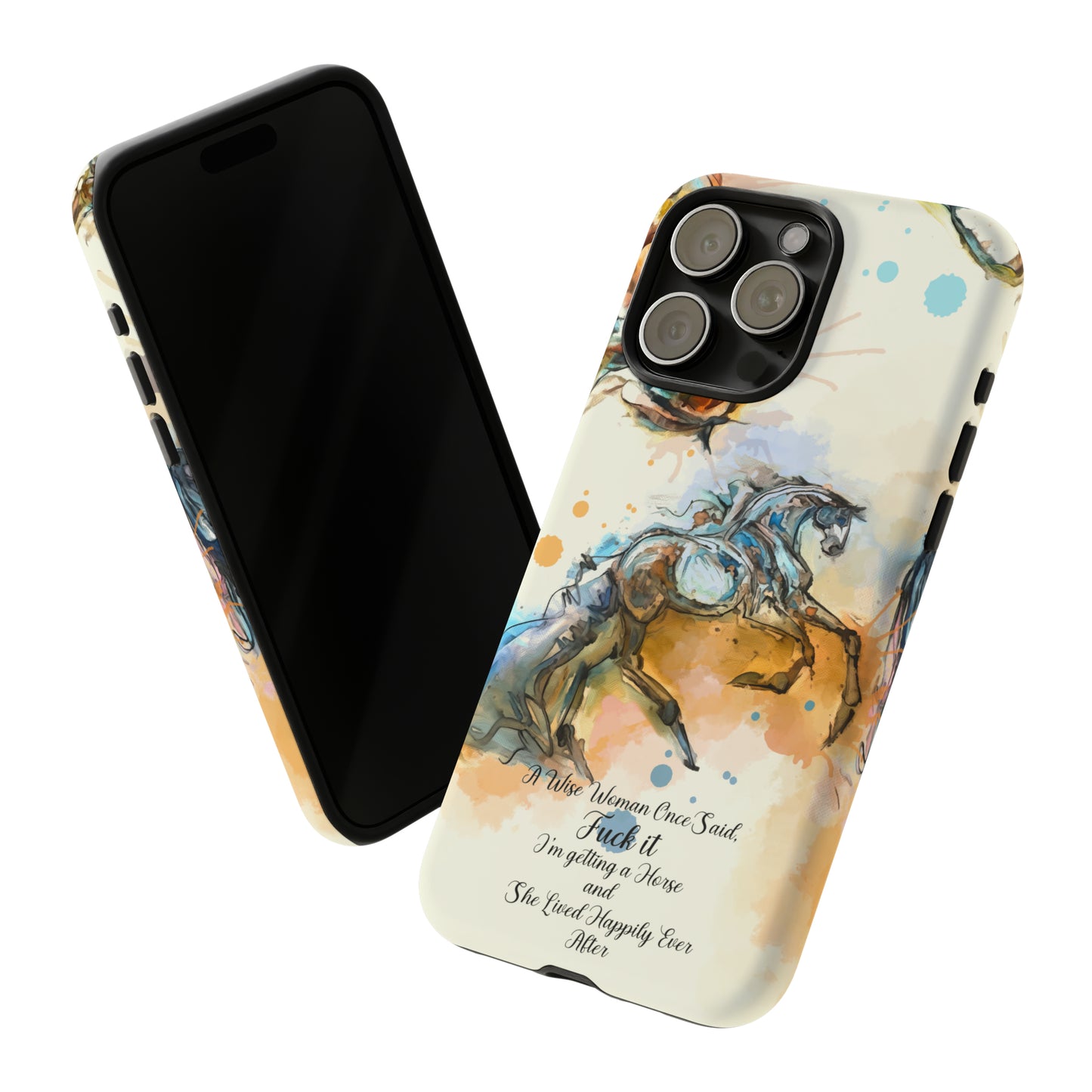 Swearing Watercolor Horse Horse Lover Gift Study Tough Case Phone Case.