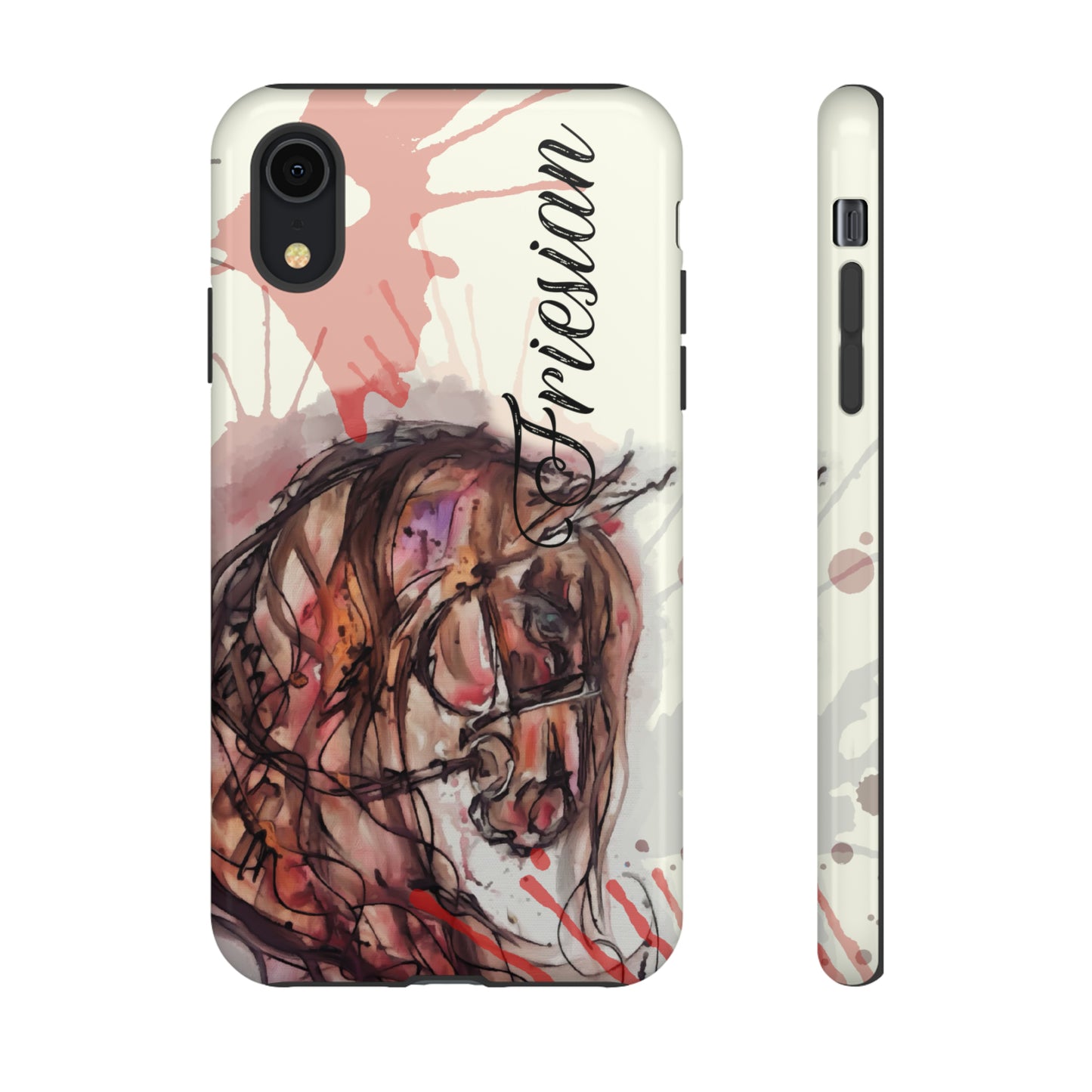 Friesian Watercolor  Flower crown Horse Horse Lover Gift Study Tough Case Phone Case.