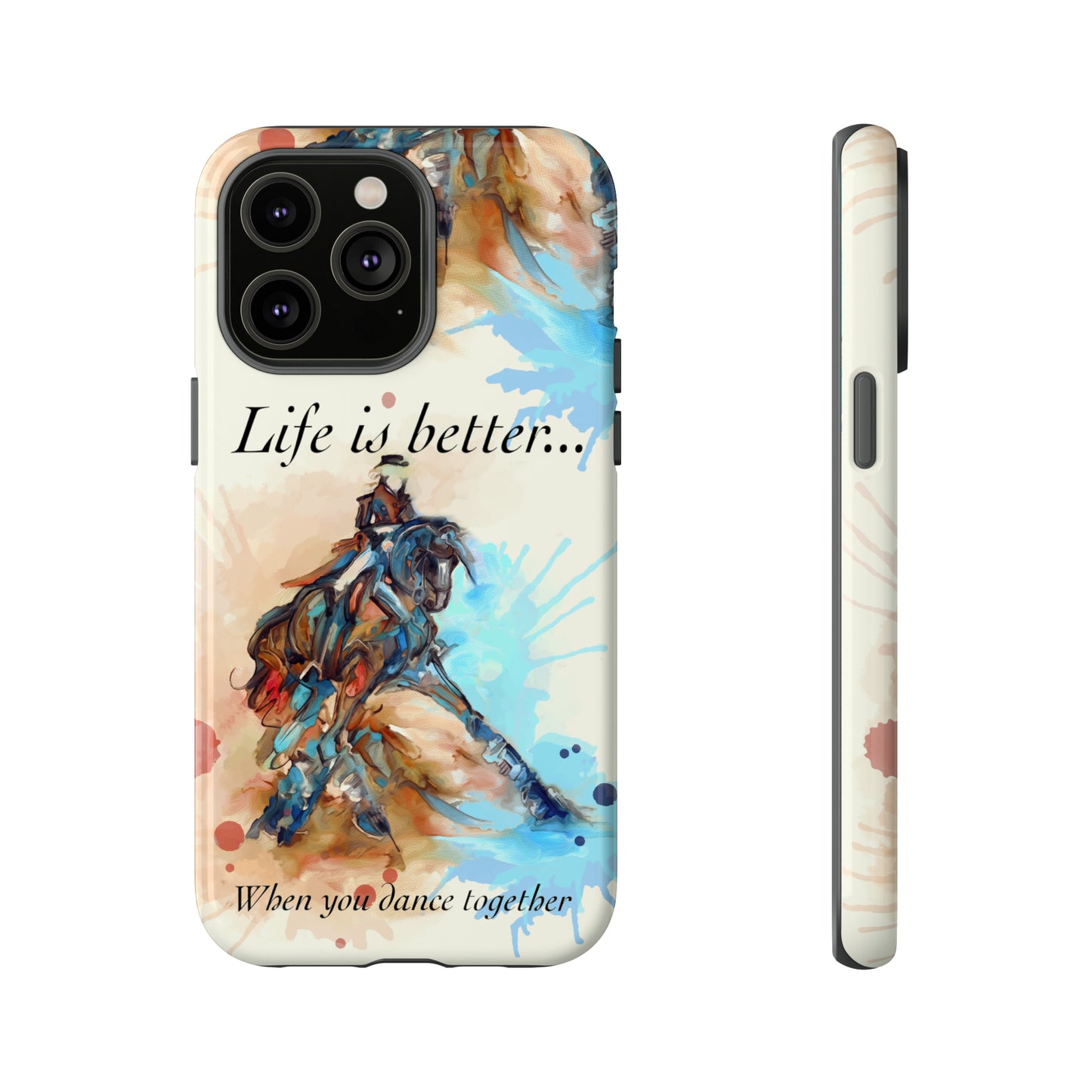 A Dressage Half Pass Artwork Watercolor Horse .Horse Lover Gift Study Tough Case Phone Case.