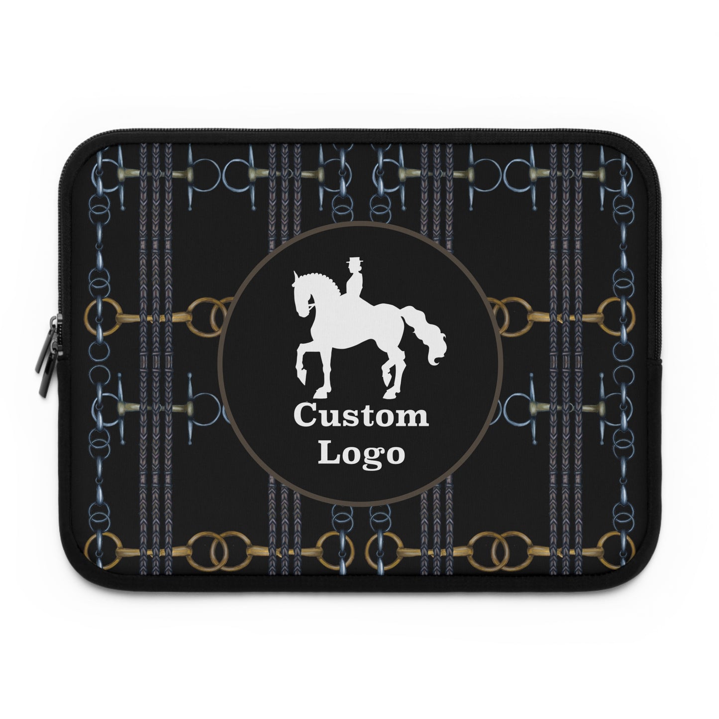 Customizable Reins and Bit Black Laptop Sleeve