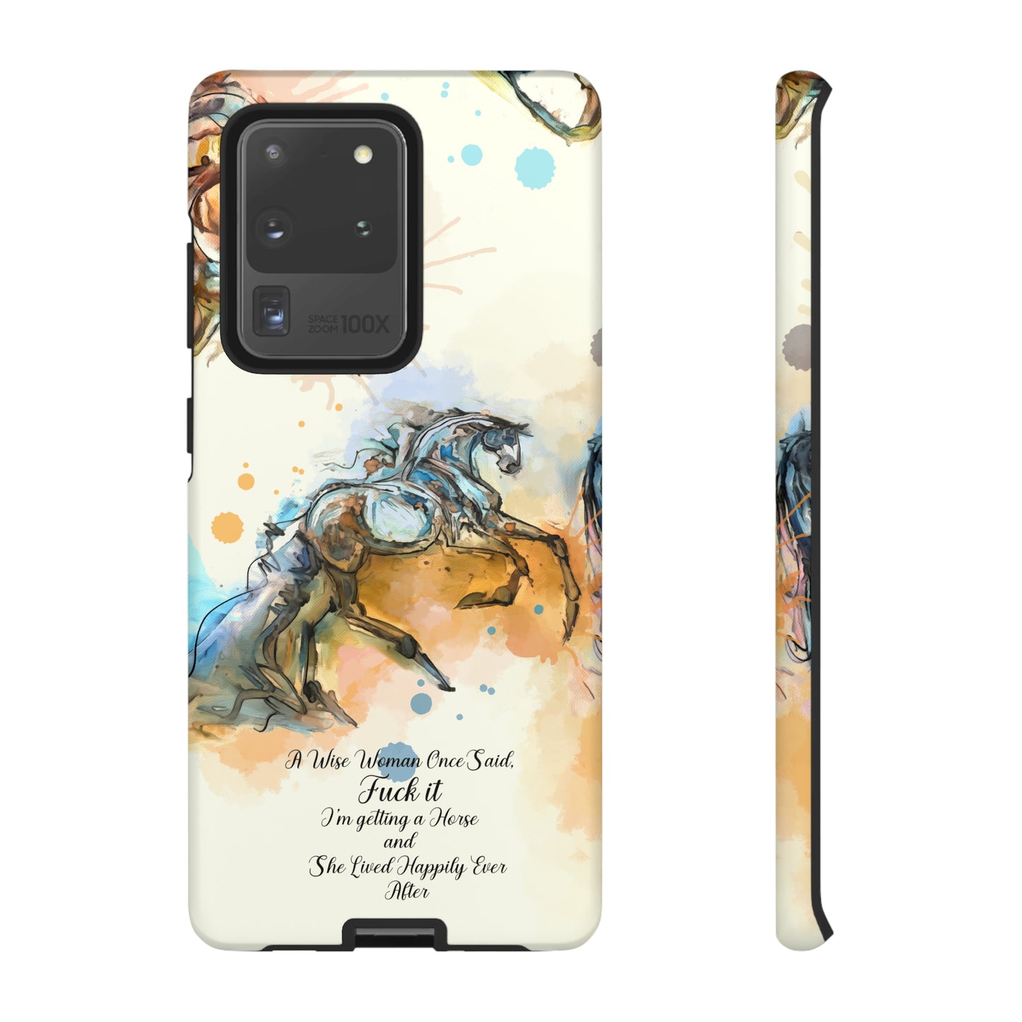 Swearing Watercolor Horse Horse Lover Gift Study Tough Case Phone Case.