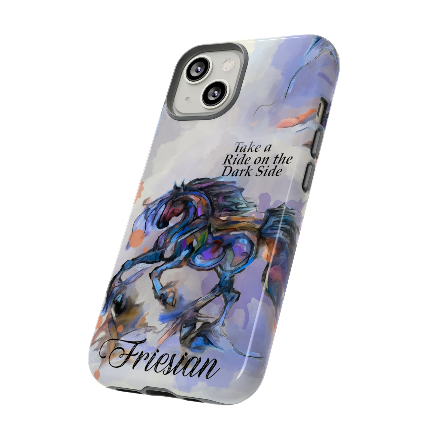 Friesian Artwork Watercolor Horse .Horse Lover Gift Study Tough Case Phone Case.