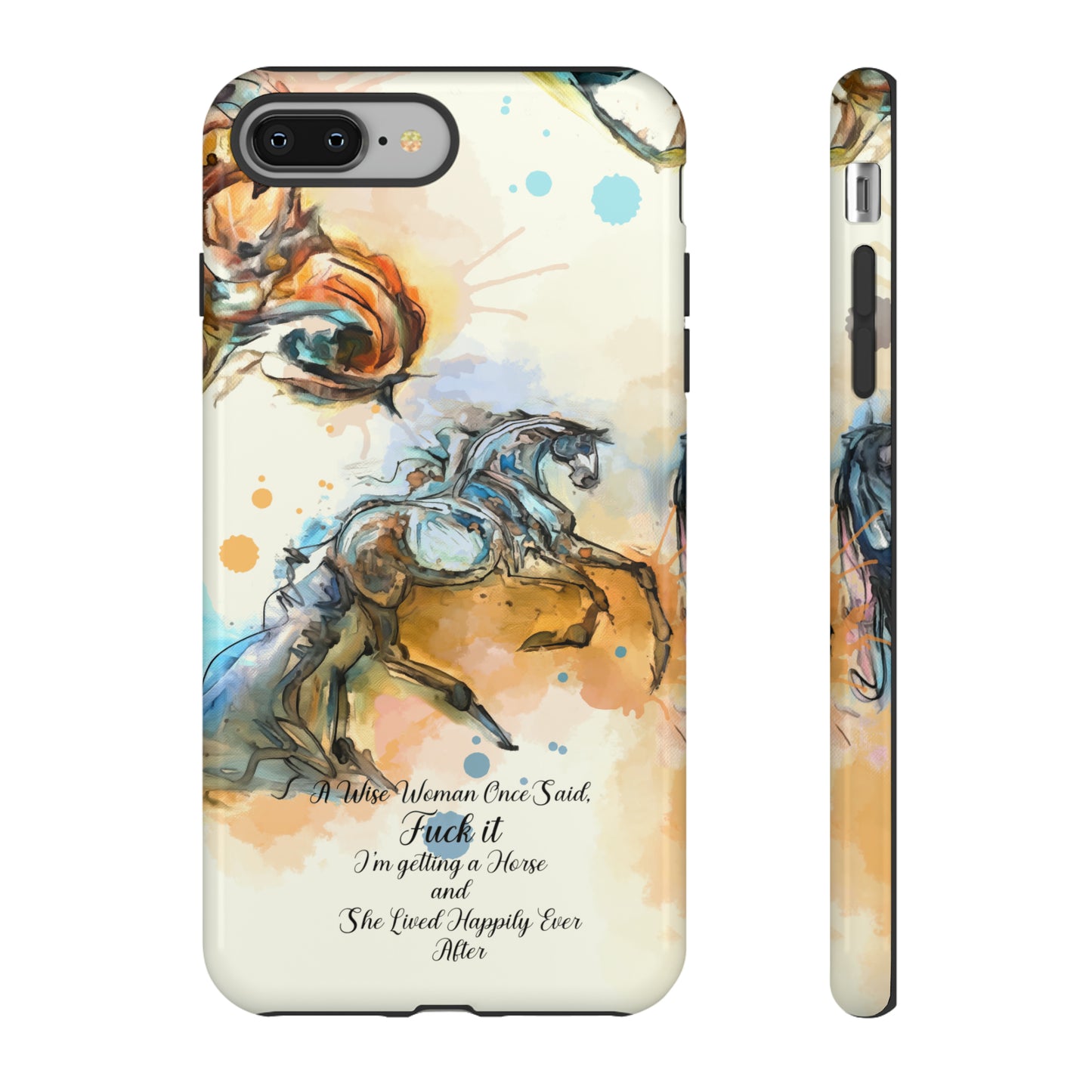 Swearing Watercolor Horse Horse Lover Gift Study Tough Case Phone Case.