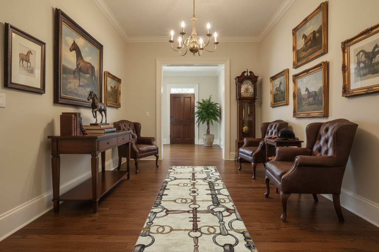 Ivory Bit Motif  Rug, 6ft x 2ft