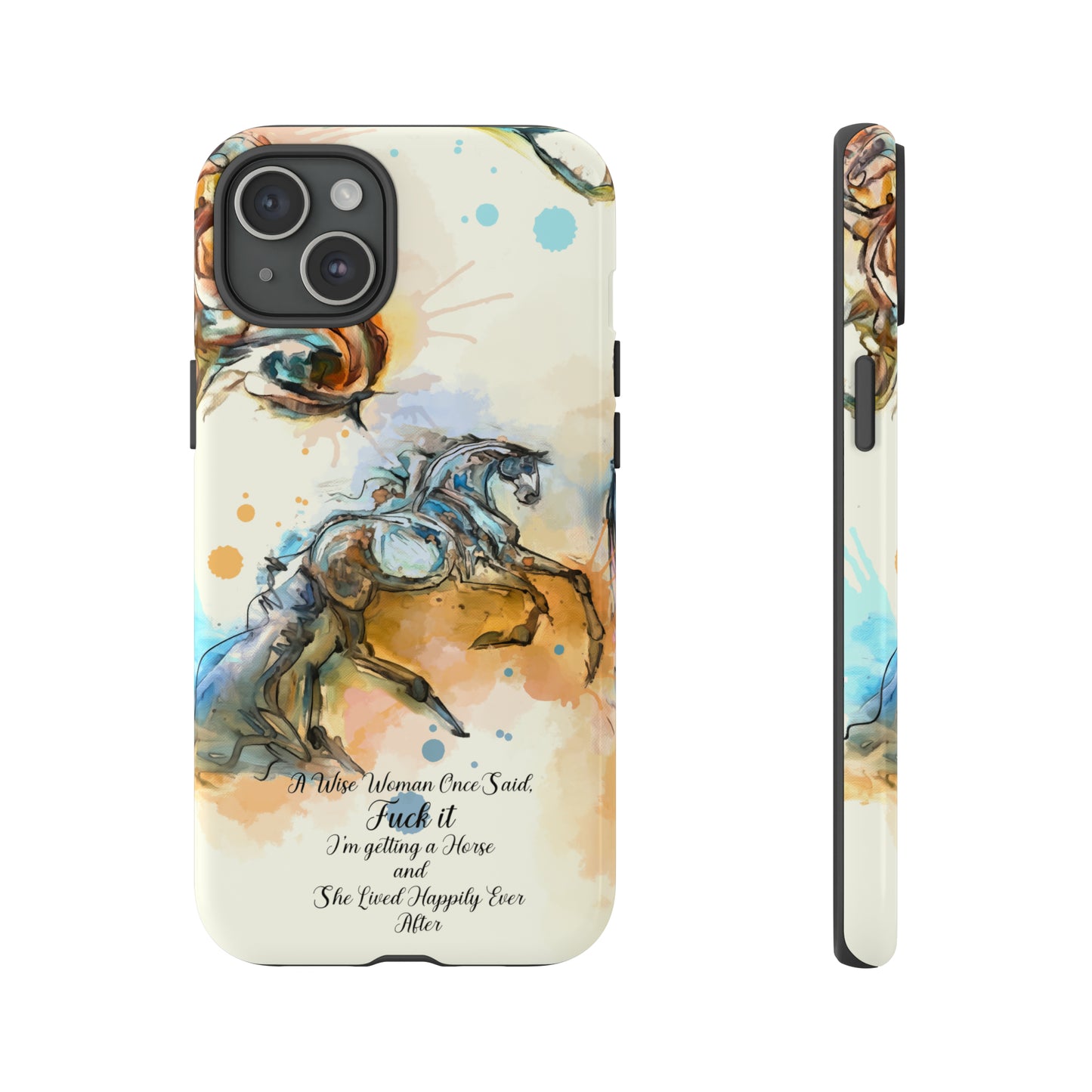 Swearing Watercolor Horse Horse Lover Gift Study Tough Case Phone Case.