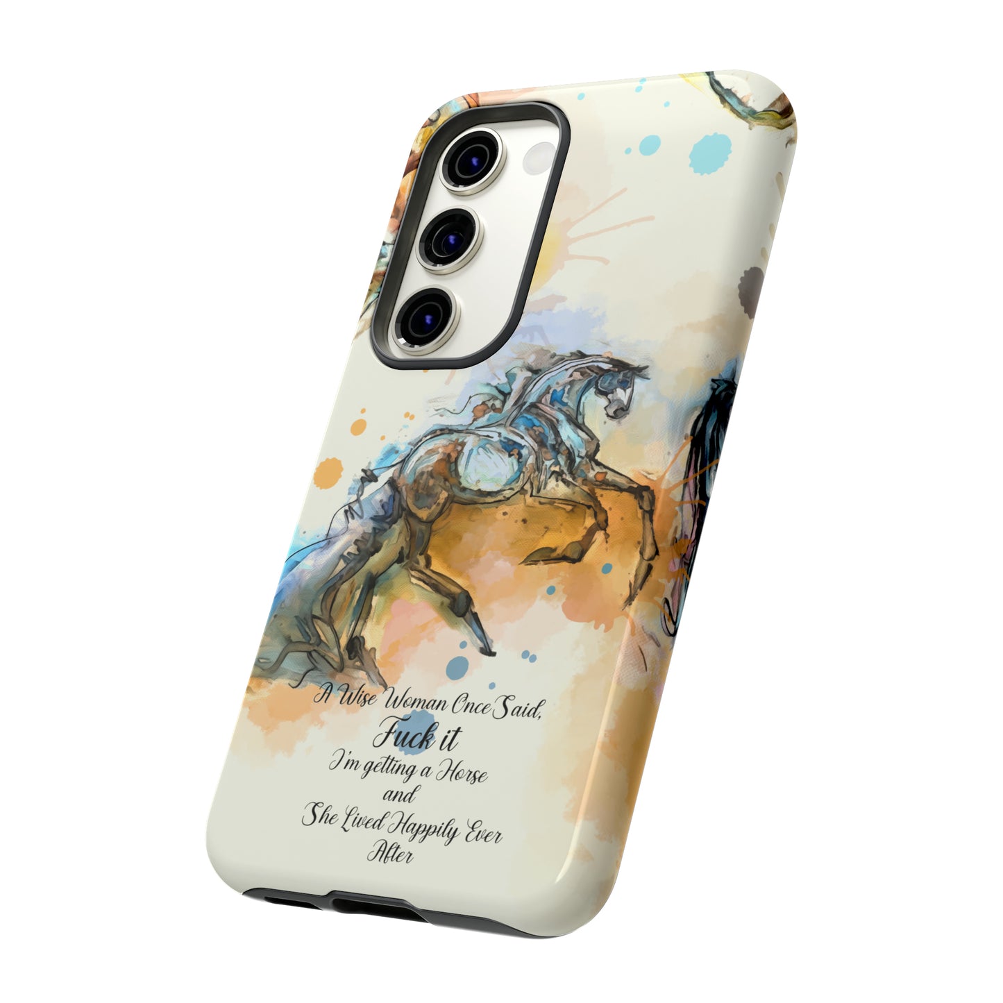 Swearing Watercolor Horse Horse Lover Gift Study Tough Case Phone Case.