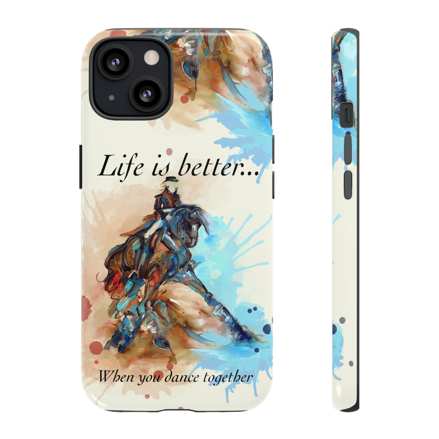 A Dressage Half Pass Artwork Watercolor Horse .Horse Lover Gift Study Tough Case Phone Case.