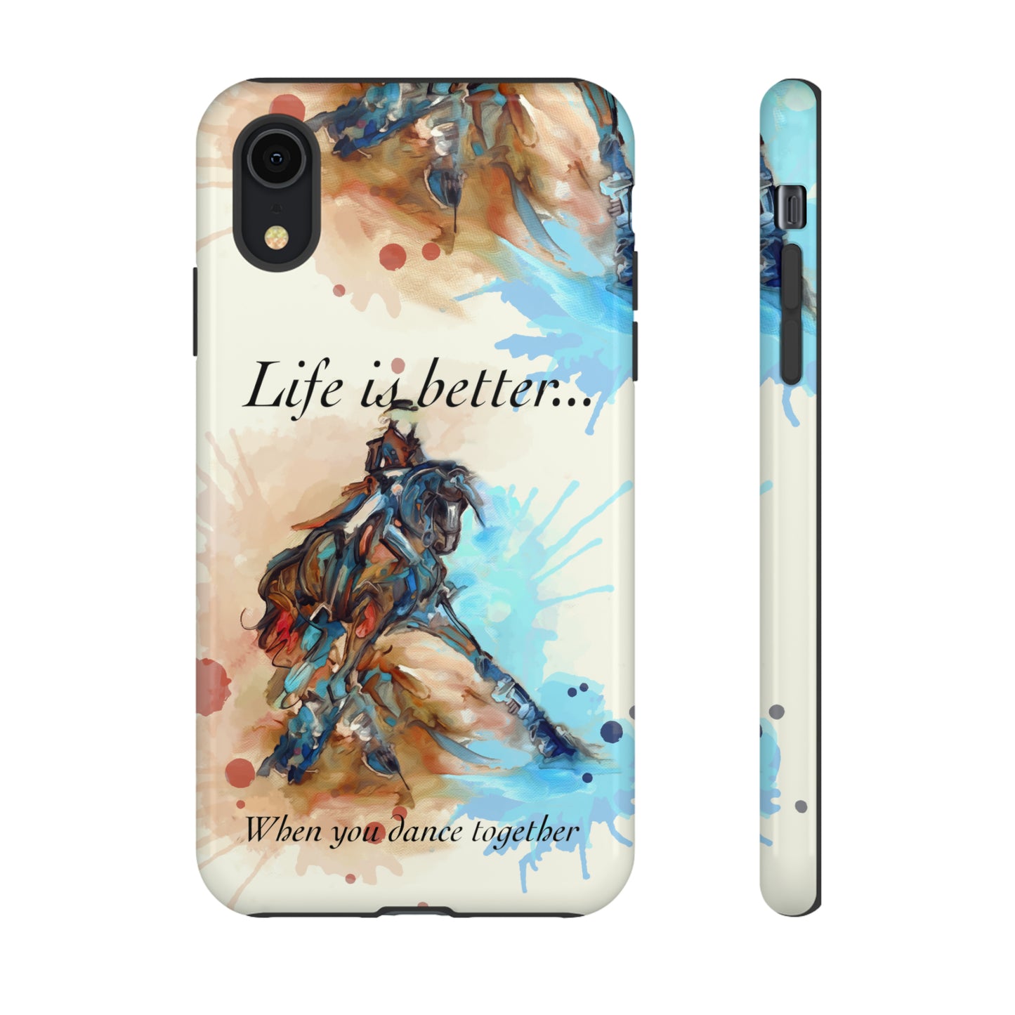 A Dressage Half Pass Artwork Watercolor Horse .Horse Lover Gift Study Tough Case Phone Case.