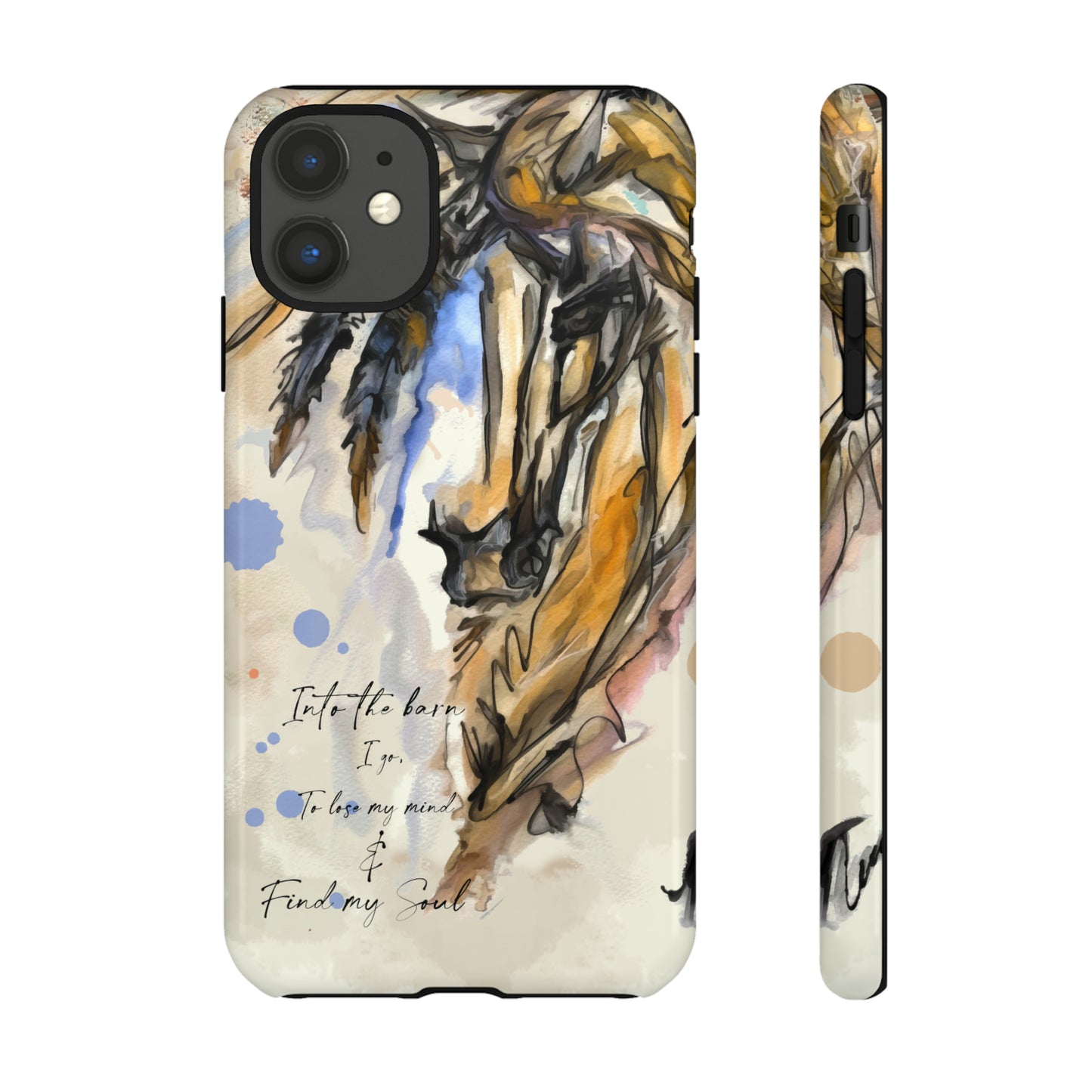 Inspirational  Watercolor Horse Horse Lover Gift Study Tough Case Phone Case.