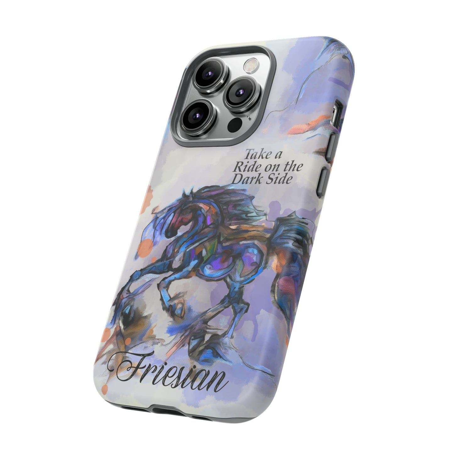 Friesian Artwork Watercolor Horse .Horse Lover Gift Study Tough Case Phone Case.