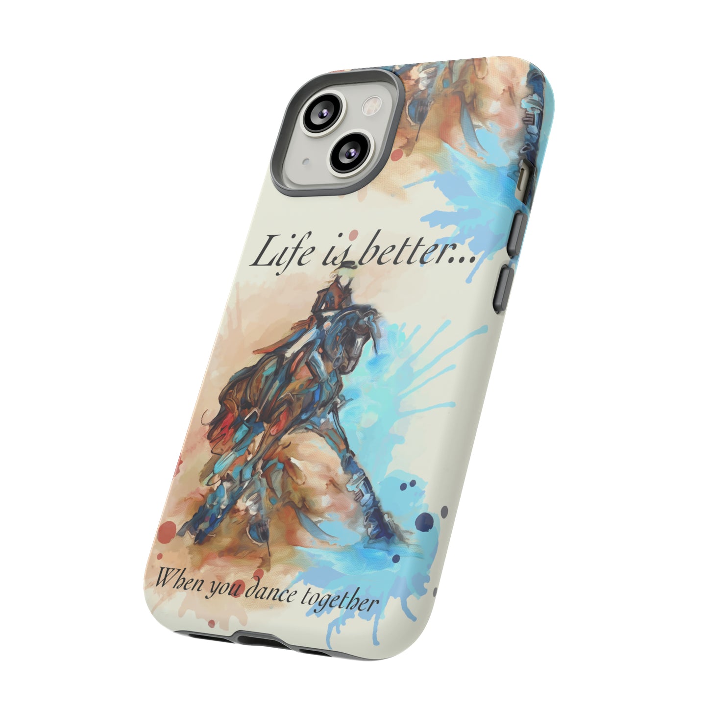 A Dressage Half Pass Artwork Watercolor Horse .Horse Lover Gift Study Tough Case Phone Case.