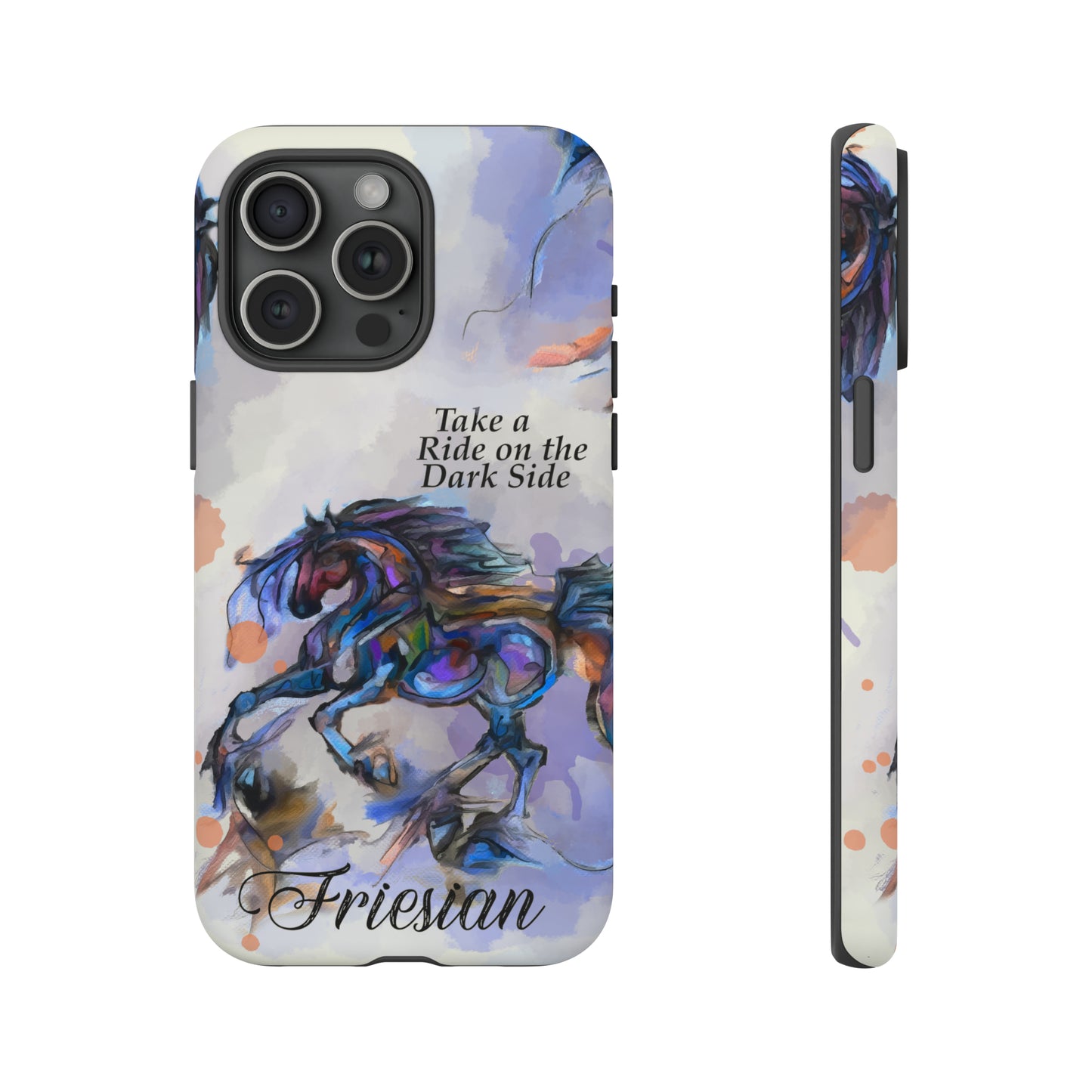 Friesian Artwork Watercolor Horse .Horse Lover Gift Study Tough Case Phone Case.