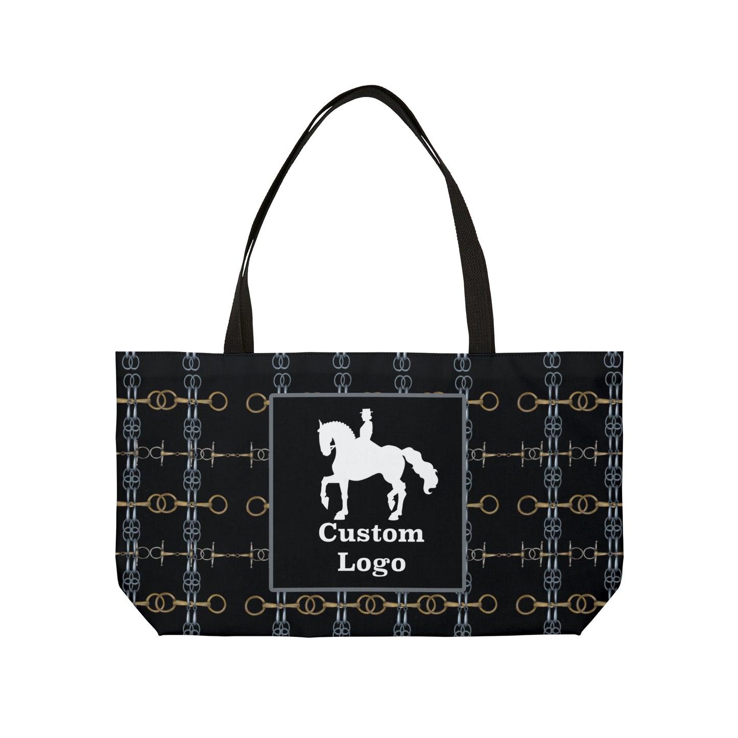 Customizable Patterned Black Weekender Tote Bag