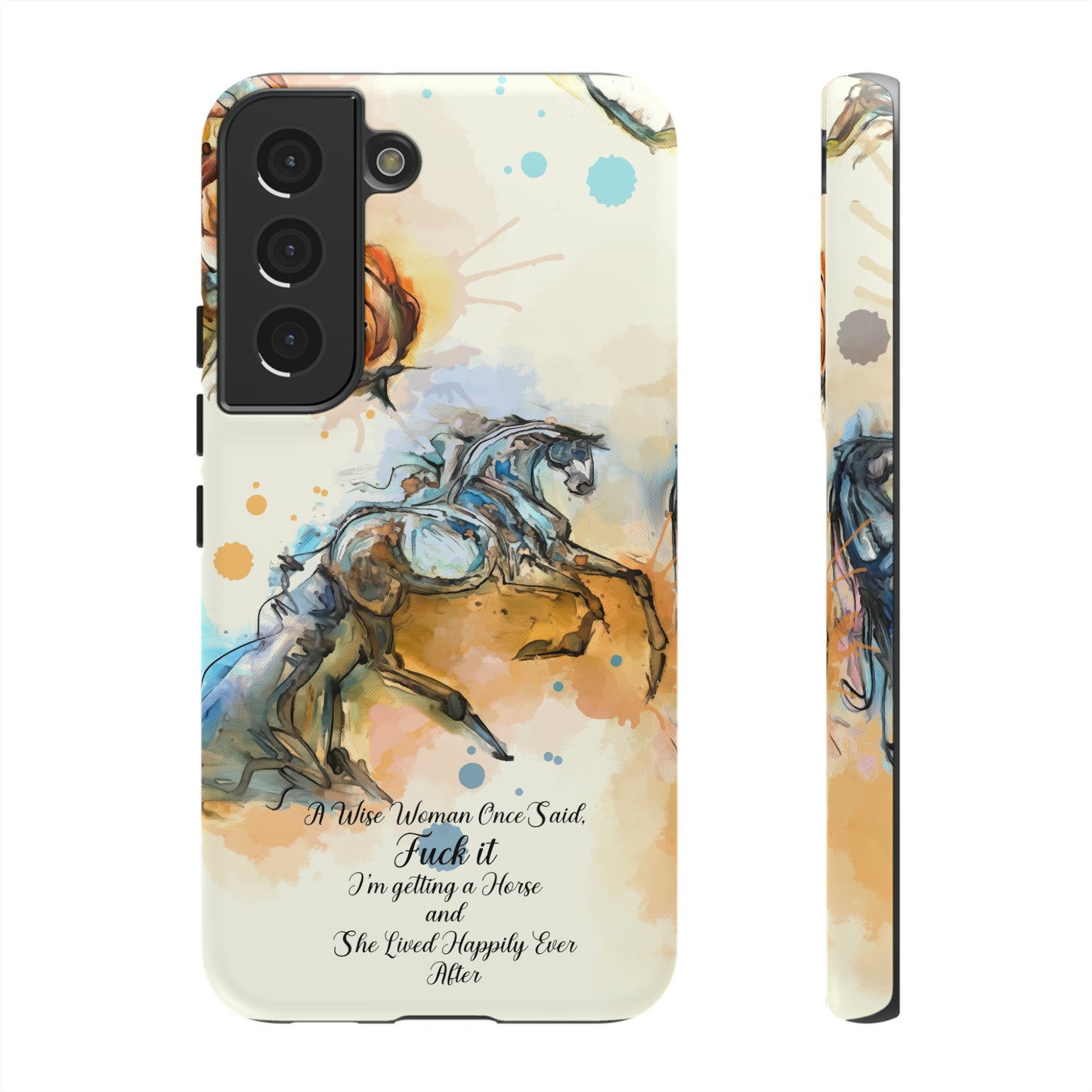 Swearing Watercolor Horse Horse Lover Gift Study Tough Case Phone Case.