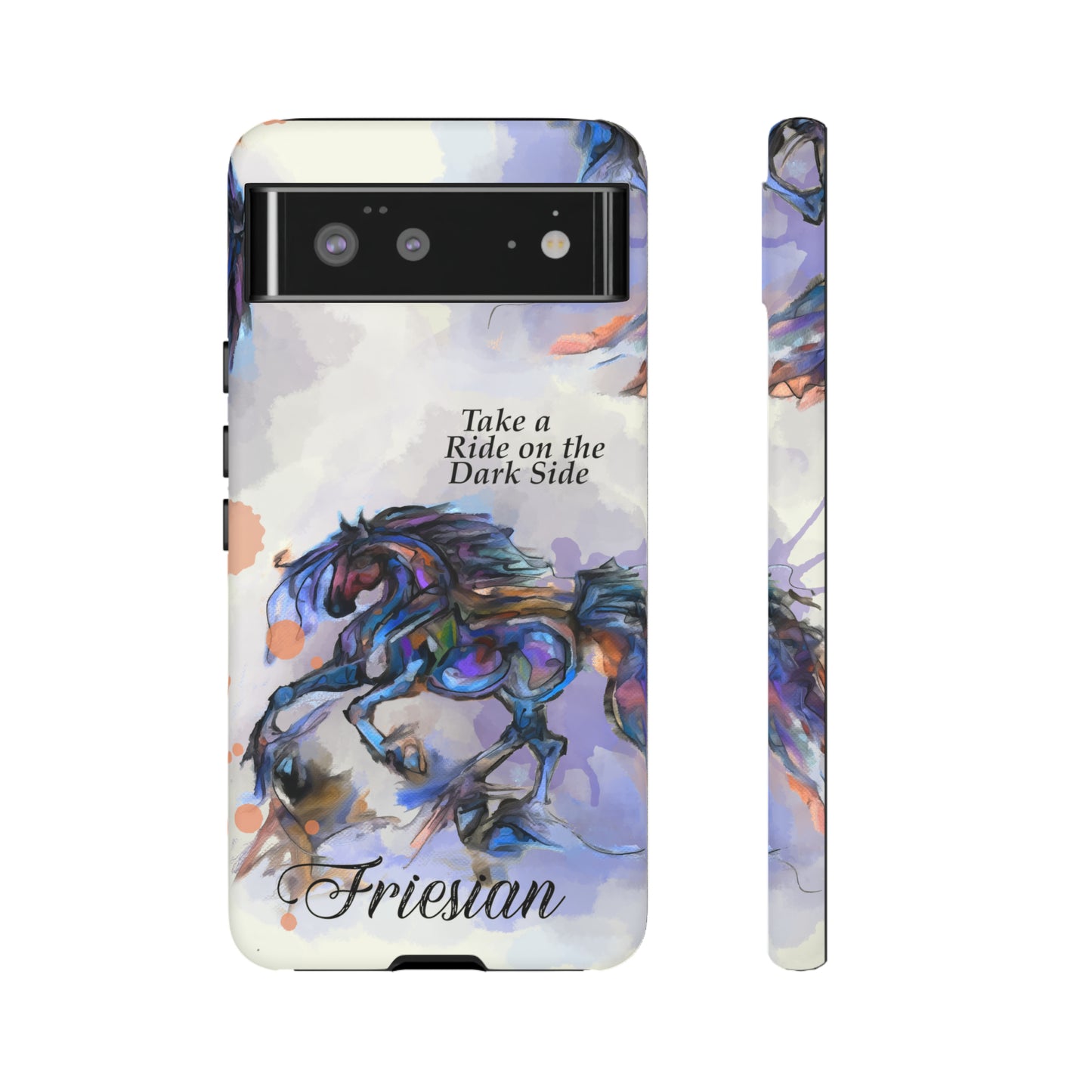 Friesian Artwork Watercolor Horse .Horse Lover Gift Study Tough Case Phone Case.