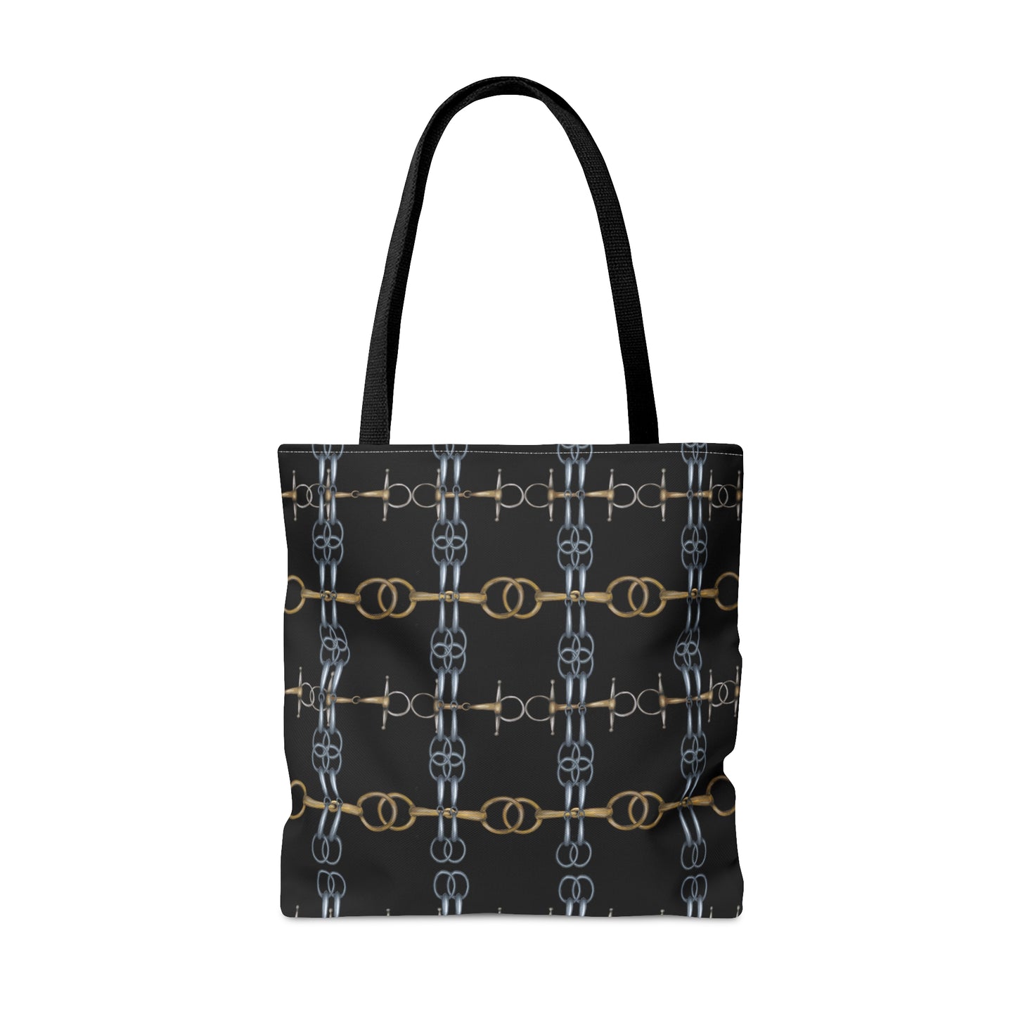 Custom Logo Bit Pattern Black Tote Bag