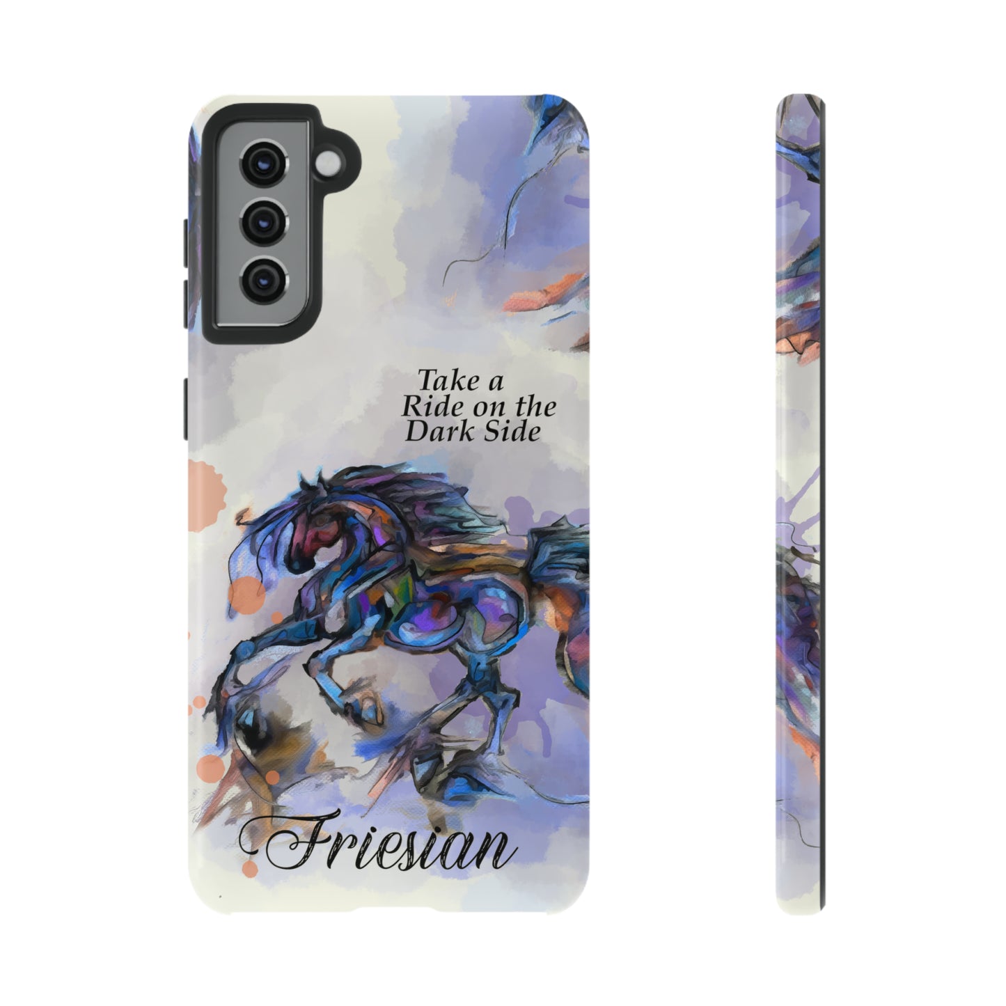 Friesian Artwork Watercolor Horse .Horse Lover Gift Study Tough Case Phone Case.