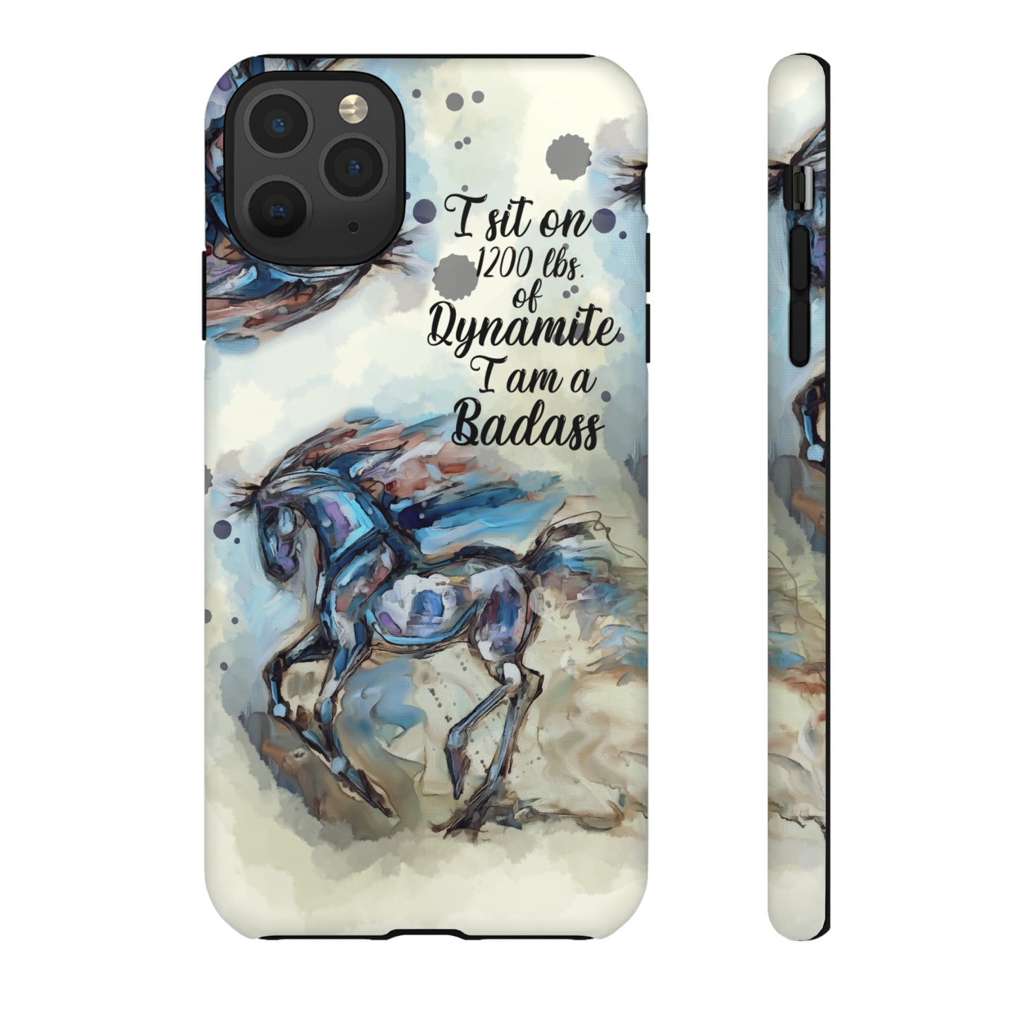 Swearing Equestrian Art .Watercolor Horse Horse Lover Gift Study Tough Case Phone Case.