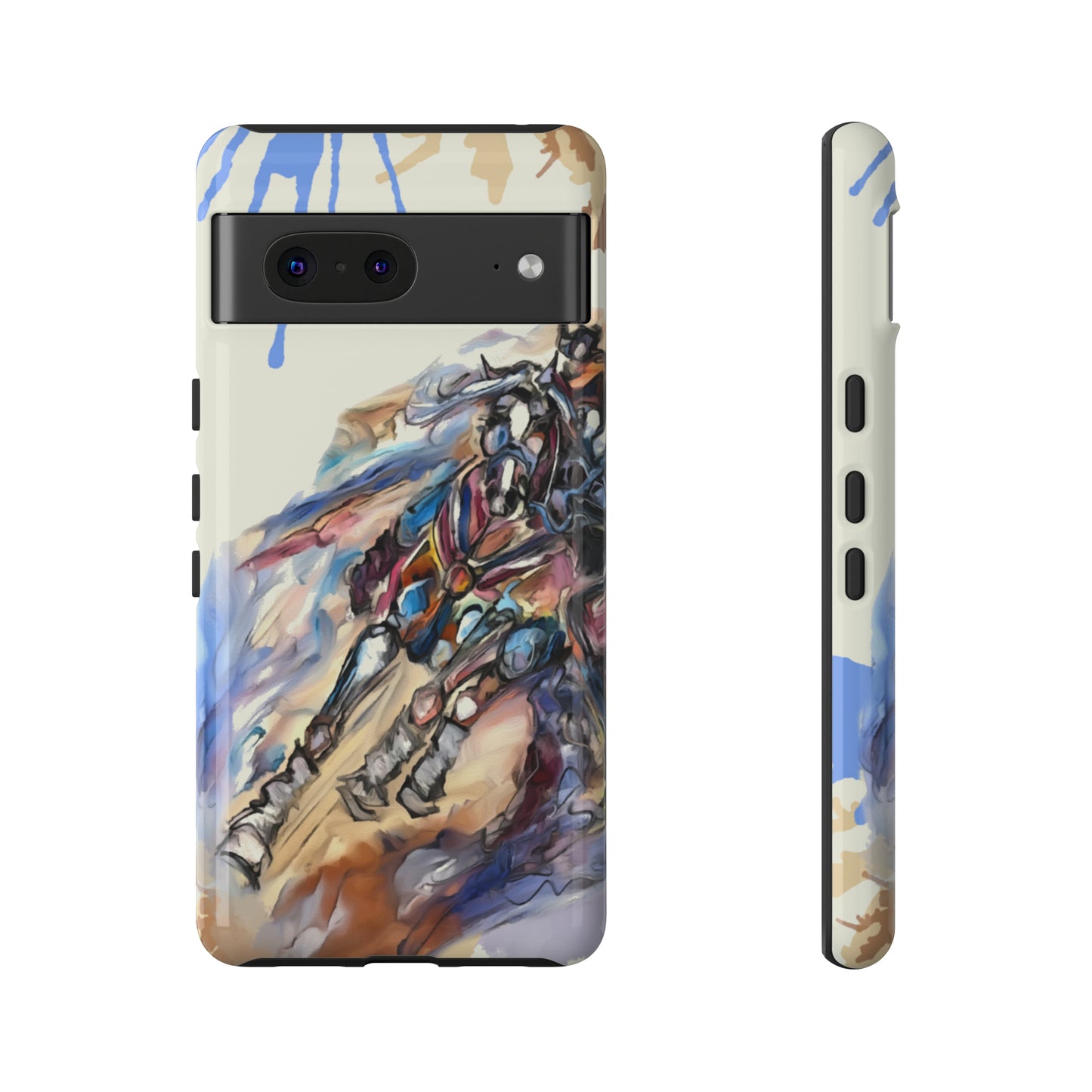 Barrel Racer Art Turn and Burn Watercolor Horse Horse Lover Gift Study Tough Case Phone Case.