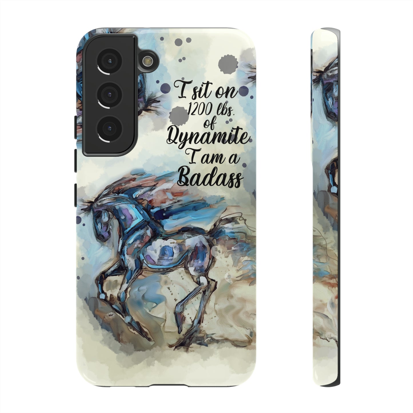 Swearing Equestrian Art .Watercolor Horse Horse Lover Gift Study Tough Case Phone Case.