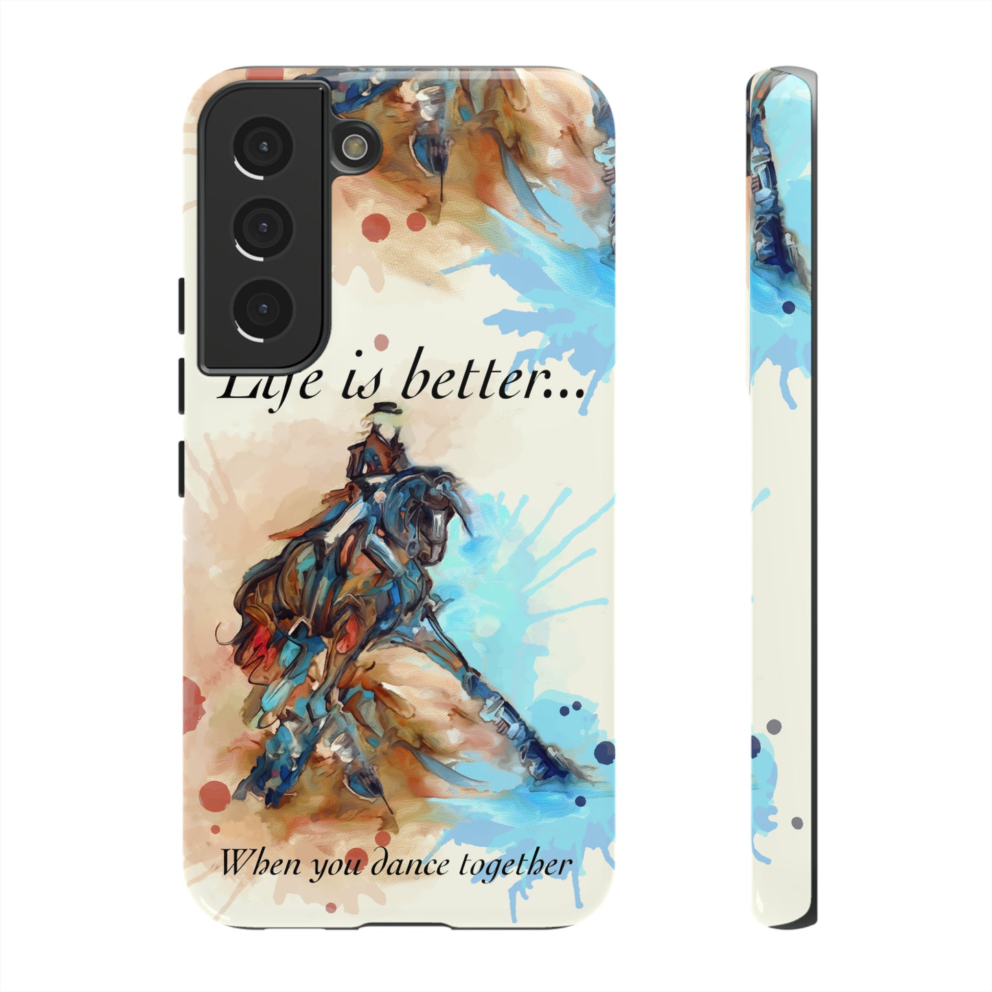 A Dressage Half Pass Artwork Watercolor Horse .Horse Lover Gift Study Tough Case Phone Case.