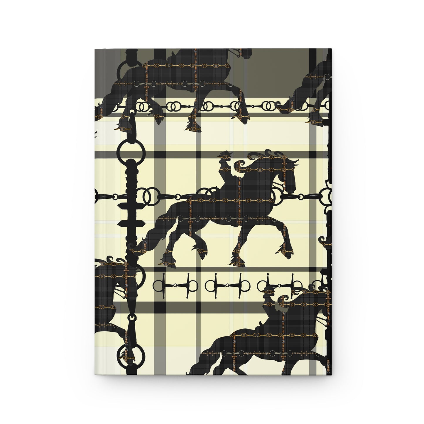 Friesian Snafflebit Plaid Equestrian Snaffle Bit Hardcover Journal