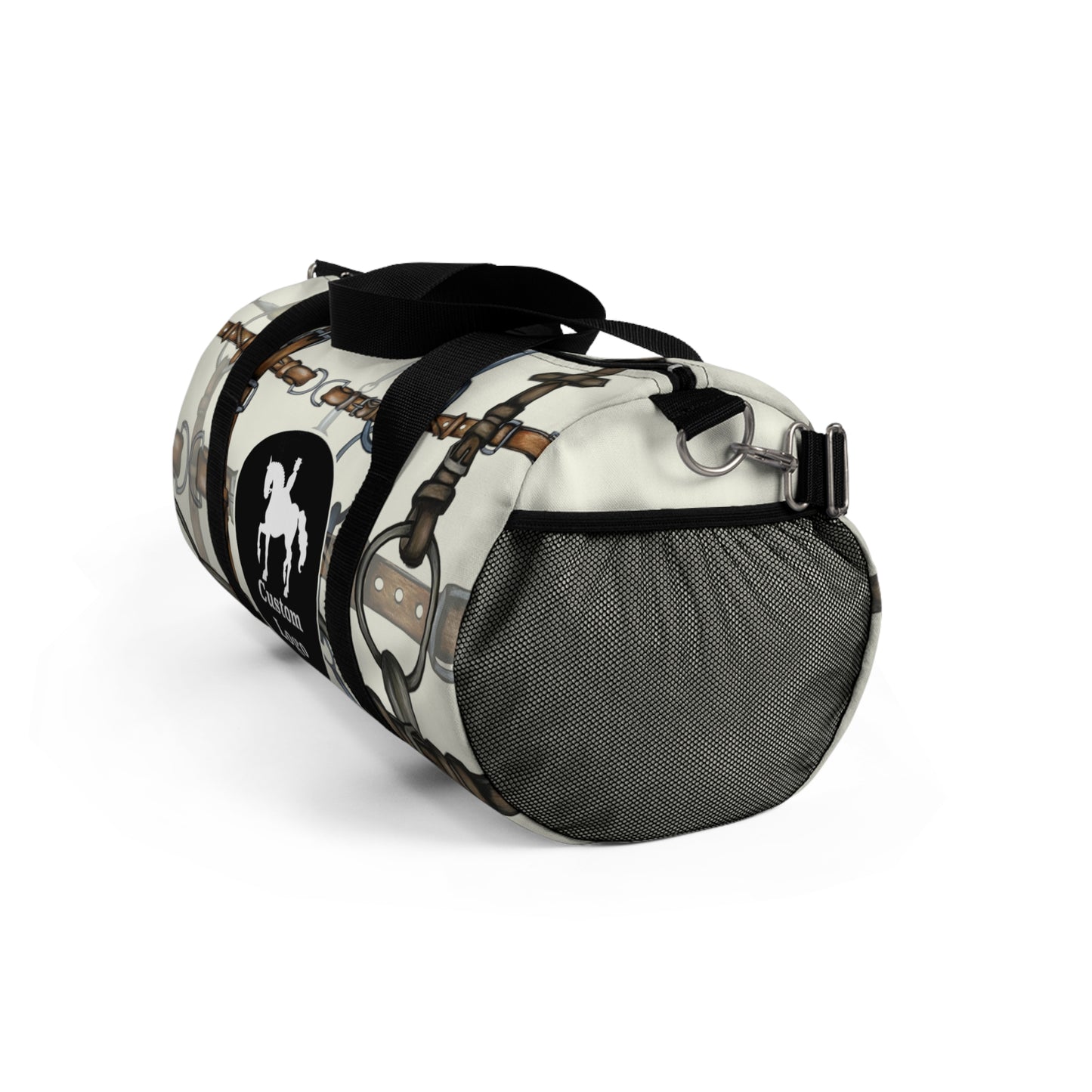 Custom Logo Bit Pattern Ivory Duffel Bag