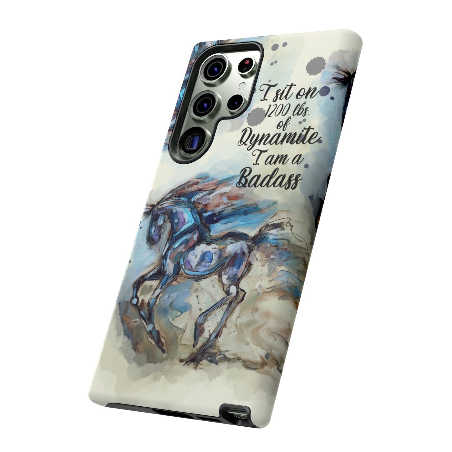 Swearing Equestrian Art .Watercolor Horse Horse Lover Gift Study Tough Case Phone Case.