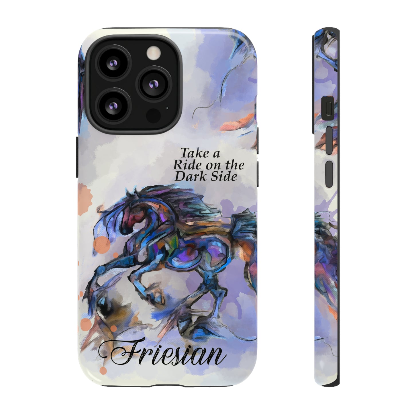 Friesian Artwork Watercolor Horse .Horse Lover Gift Study Tough Case Phone Case.